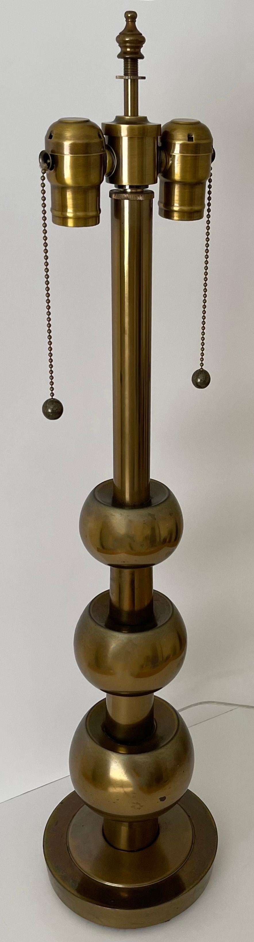 Late 20th Century Tommi Parzinger Style Brass Ball Lamp by Stiffel