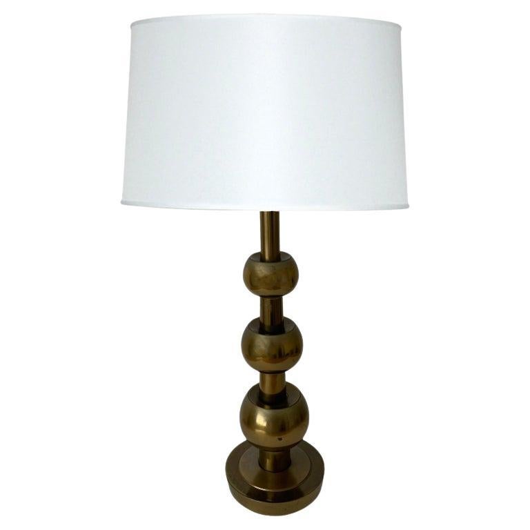 Tommi Parzinger Style Brass Ball Lamp by Stiffel