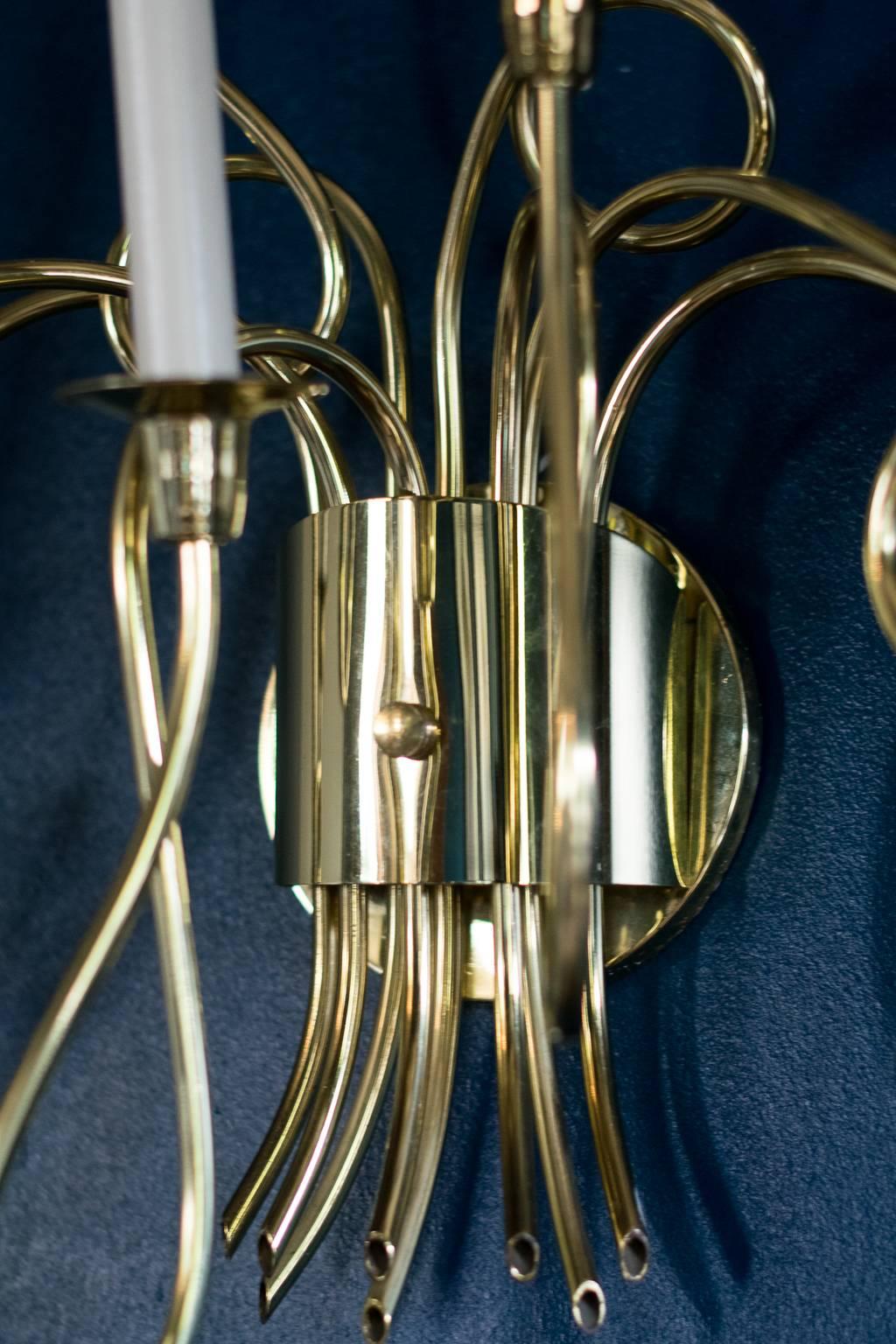 Mid-20th Century Tommi Parzinger Style Brass Wall Sconce, 1950s