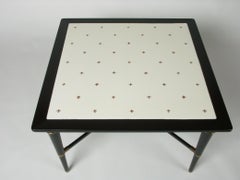 Tommi Parzinger Style Embossed Leather Top Table with X-Base