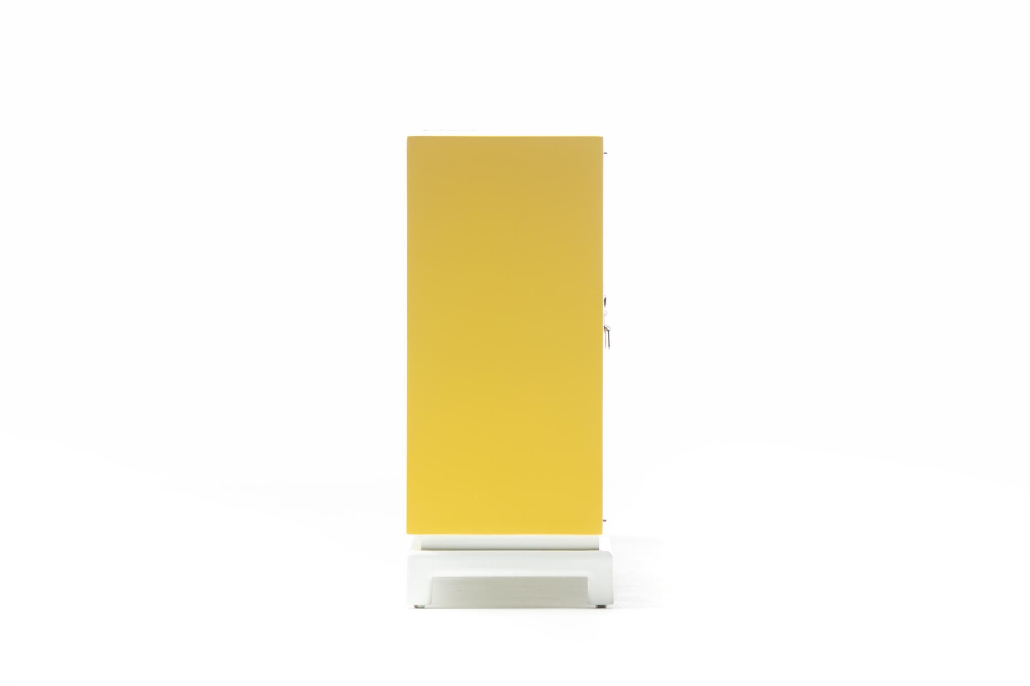 Tommi Parzinger Style Hollywood Regency Yellow & White Cabinet or Console For Sale 9
