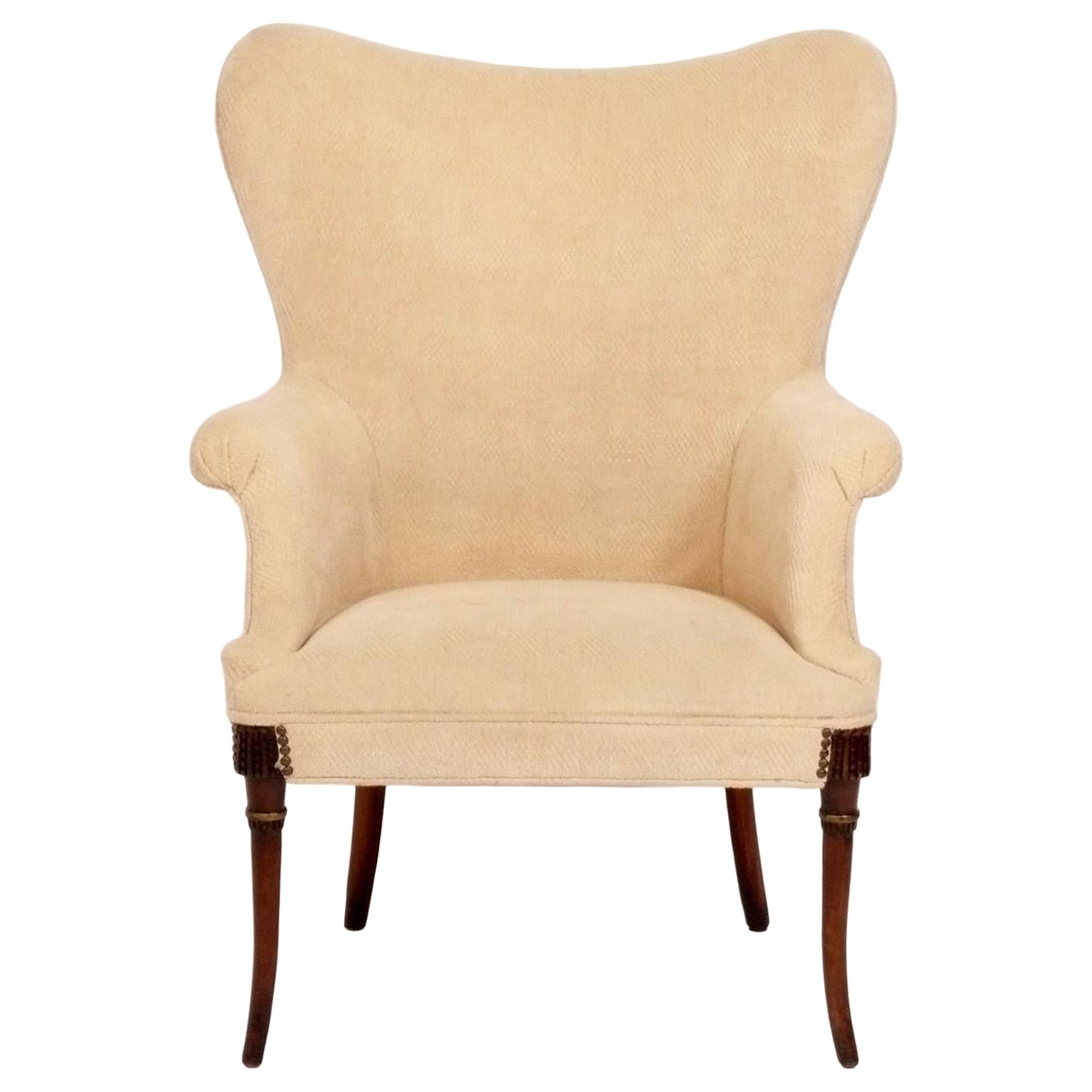 Tommi Parzinger Style Lounge Chair Reupholstered Your Fabric Hollywood Regency