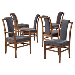 Tommi Parzinger Style Scroll Back Mid-Century Modern Dining Chairs Set of 6