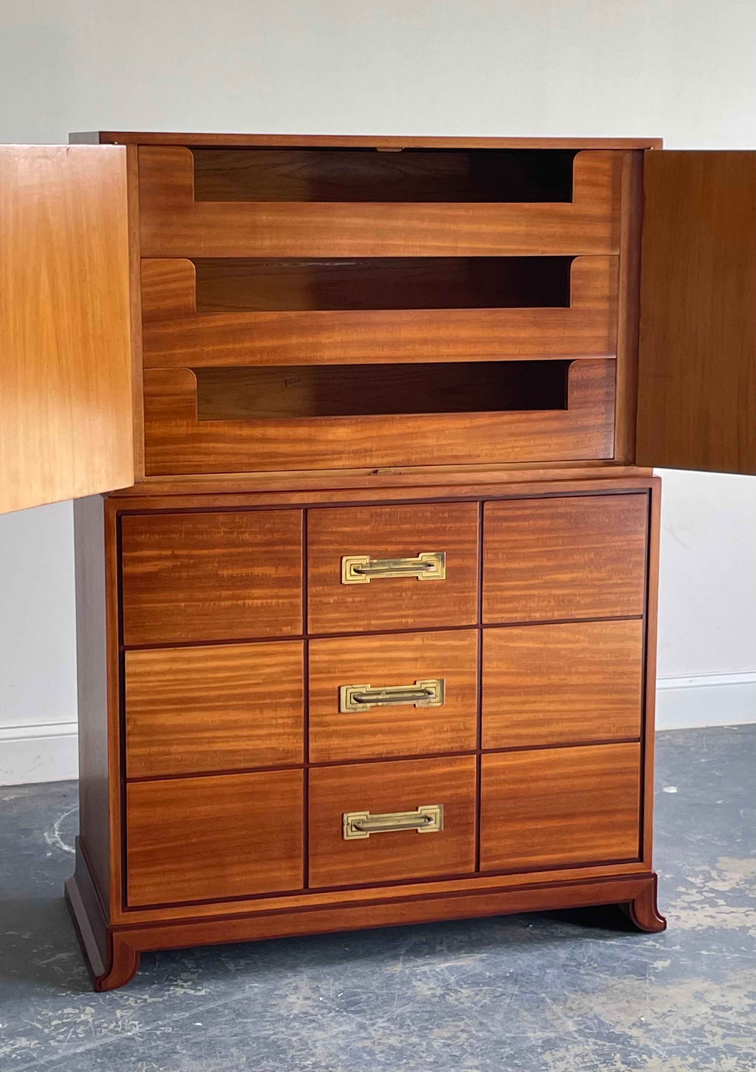 Tommi Parzinger Tall Chest or Dresser for Charak Modern In Good Condition For Sale In St.Petersburg, FL