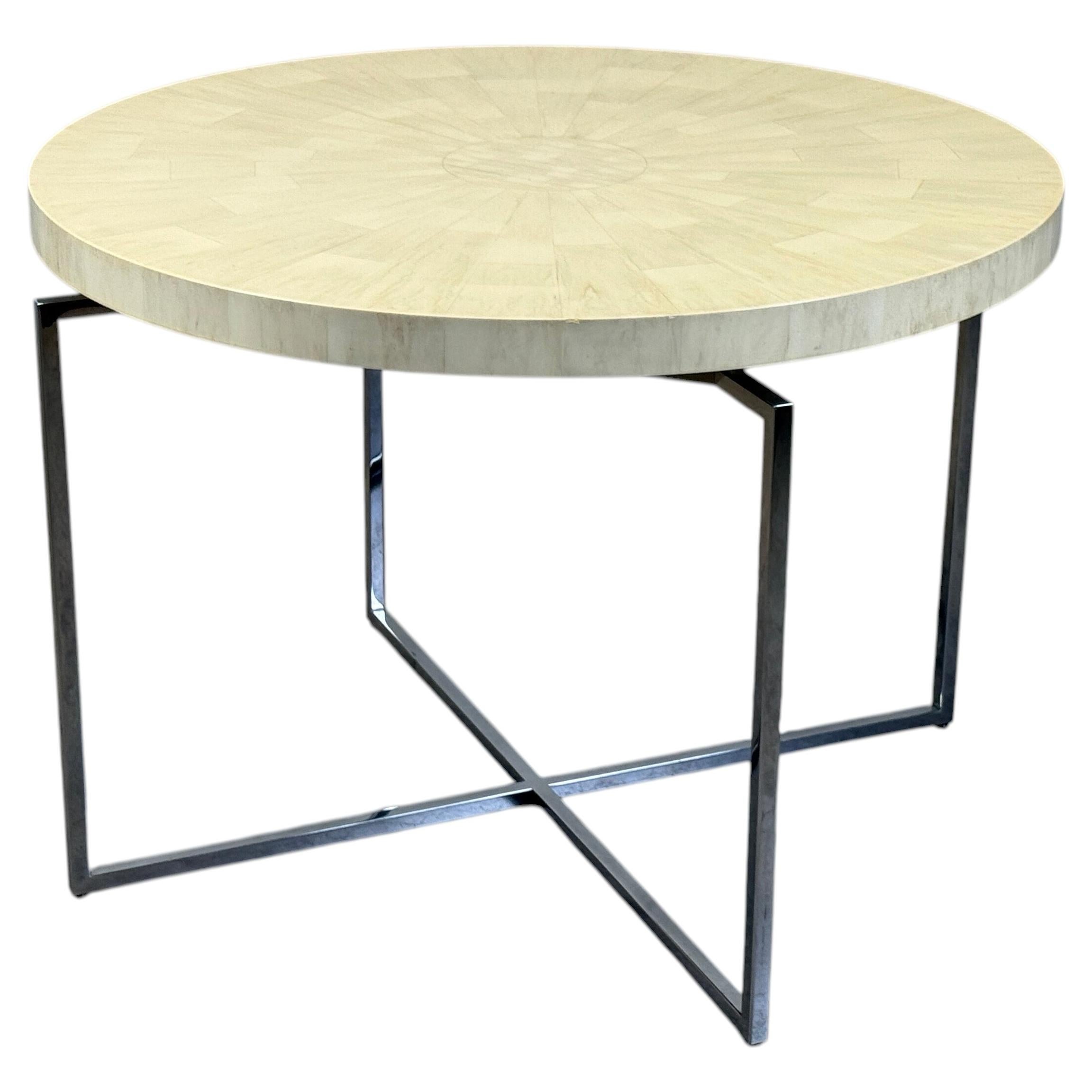 Tommi Parzinger Tessellated Birch Game / Center Table For Sale