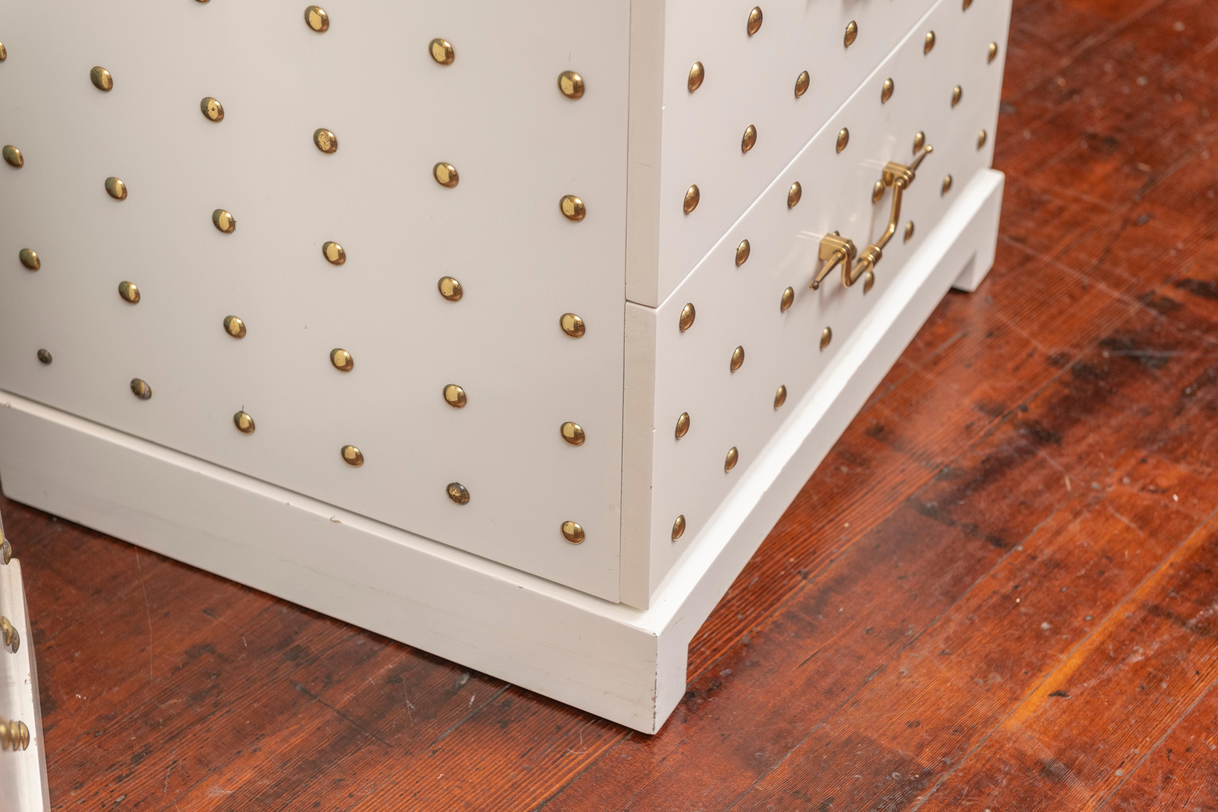 Tommi Parzinger Two-Drawer Studded Dressers 1
