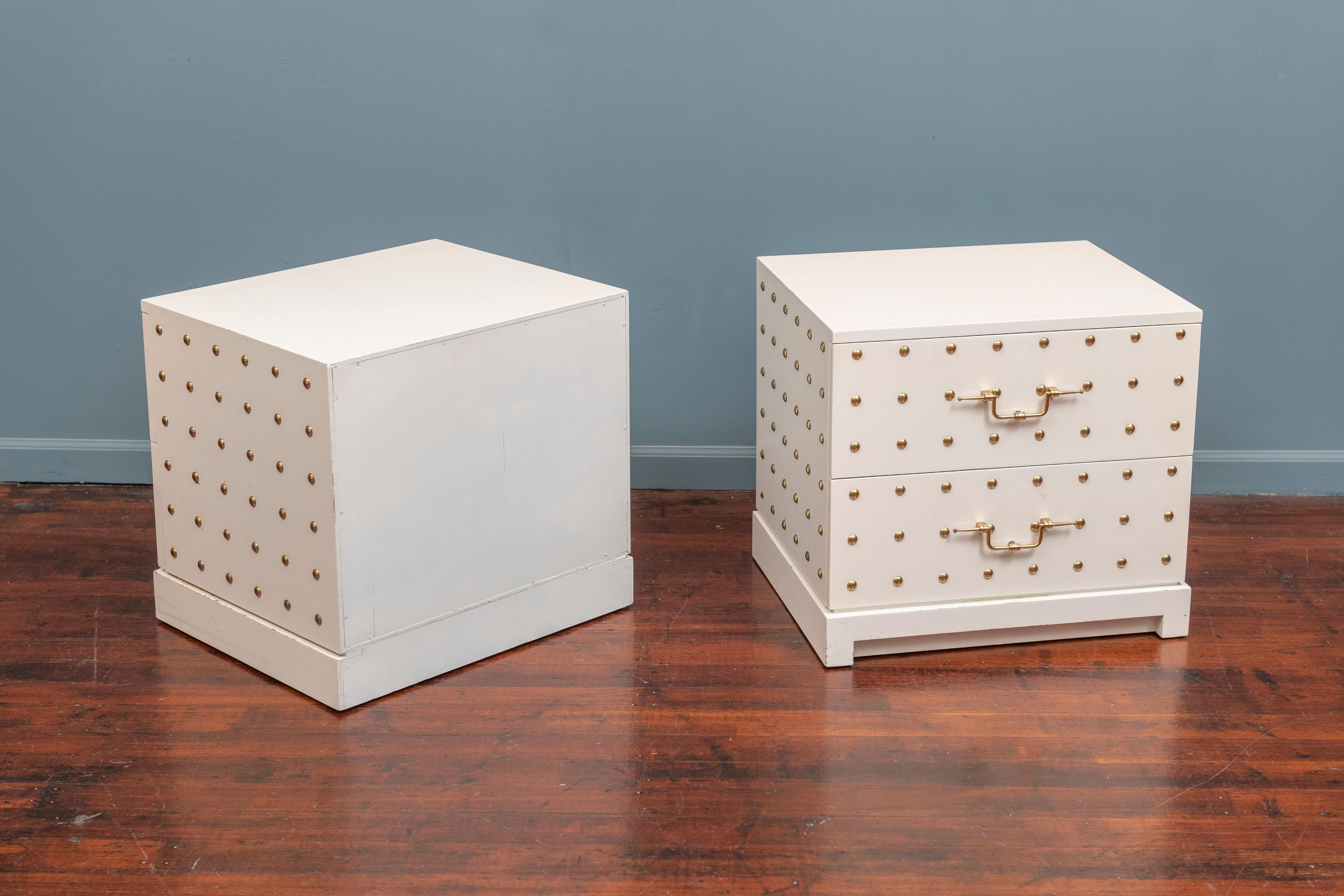 Tommi Parzinger Two-Drawer Studded Dressers 2