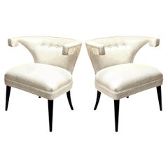 Chaises d'appoint Tommi Parzinger Veronese en bois et rembourrées Mid-Century Modern