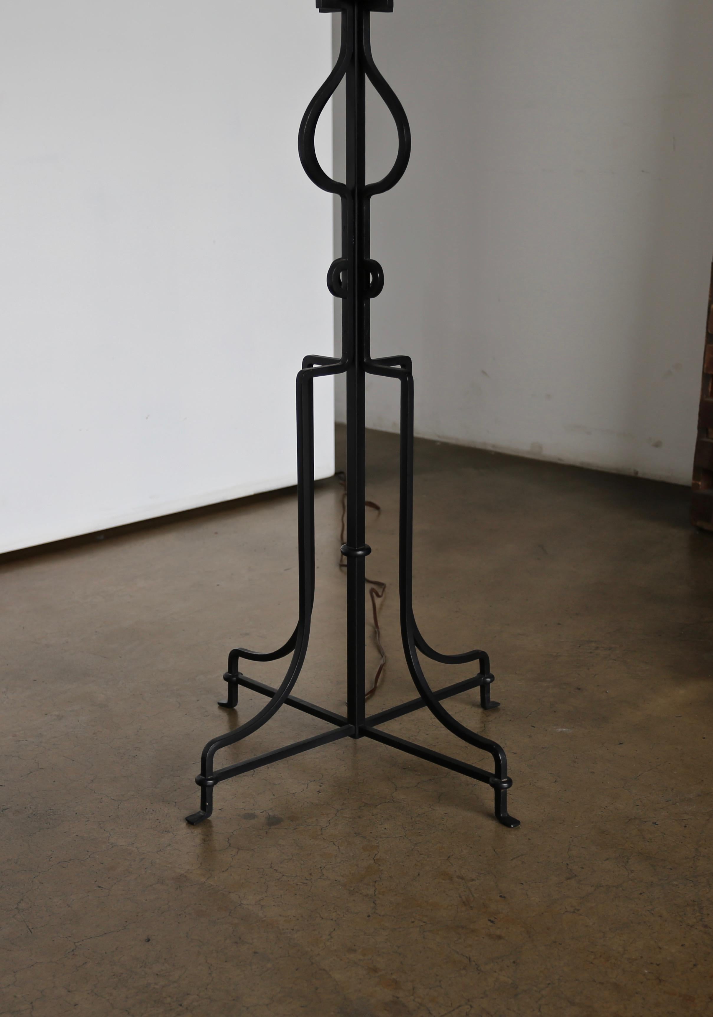 Mid-Century Modern Tommi Parzinger Wrought Iron Floor Lamp for Parzinger Originals, circa 1952