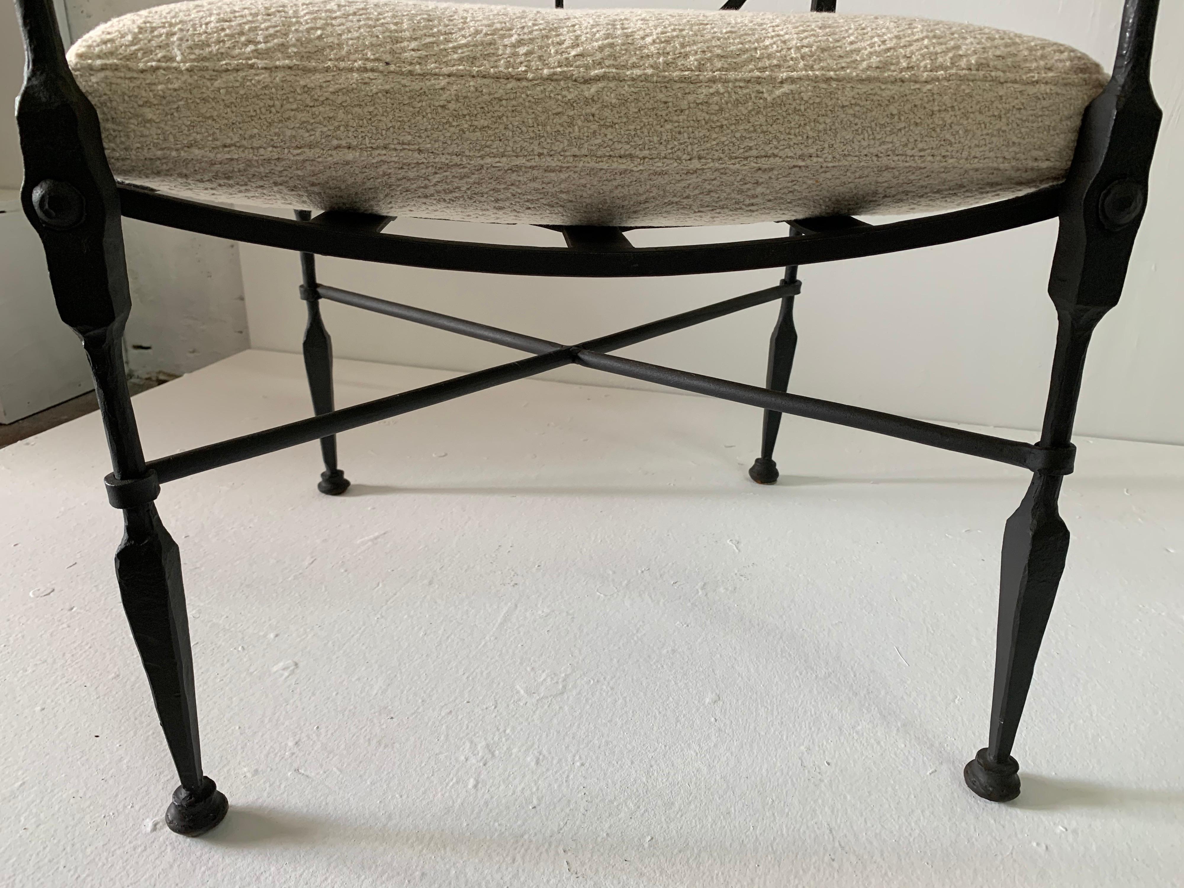 Tommi Parzinger Wrought Iron Single Chair In Good Condition In East Hampton, NY