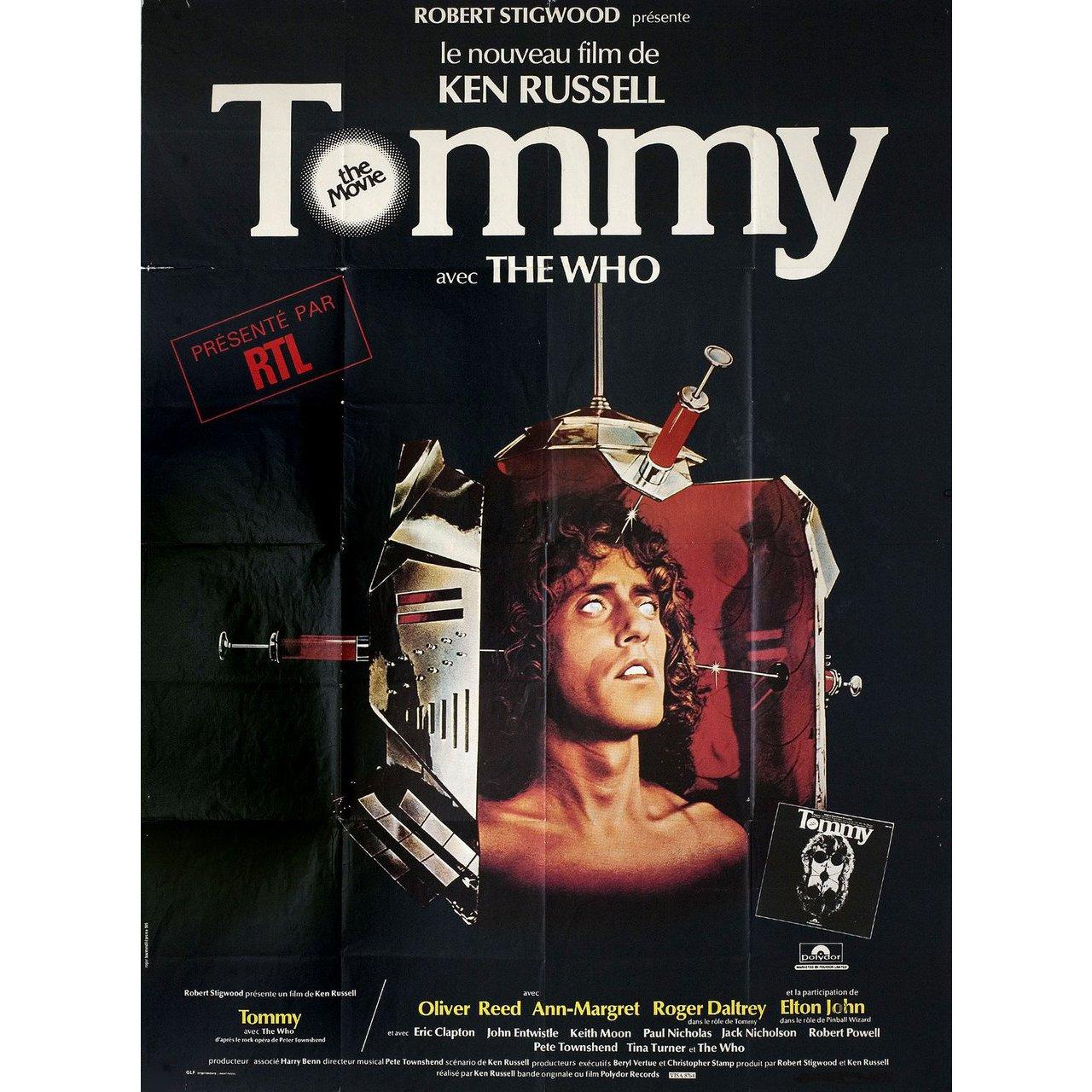 Original 1975 French grande poster for the film “Tommy” directed by Ken Russell with Oliver Reed / Ann-Margret / Roger Daltrey / Elton John. Very Good-Fine condition, folded. Many original posters were issued folded or were subsequently folded.