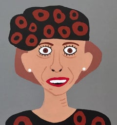 Estee, Oil on Panel, Folk Art, Estee Lauder, Portraits, The Outsiders, 20 x 15