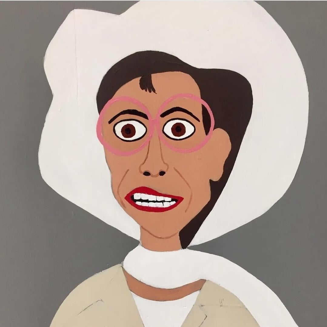 Judy Garland , Oil on Panel, Folk Art, Last Photo of Judy , Outsiders, Portraits
