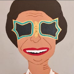 Peggy, Acrylic on Panel, The Outsiders, Folk Art, Peggy Guggenheim, Art, Venice