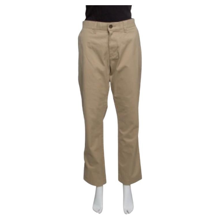 Tommy Hilfiger Pantaloni Chino in cotone beige dal taglio sartoriale M. in vendita