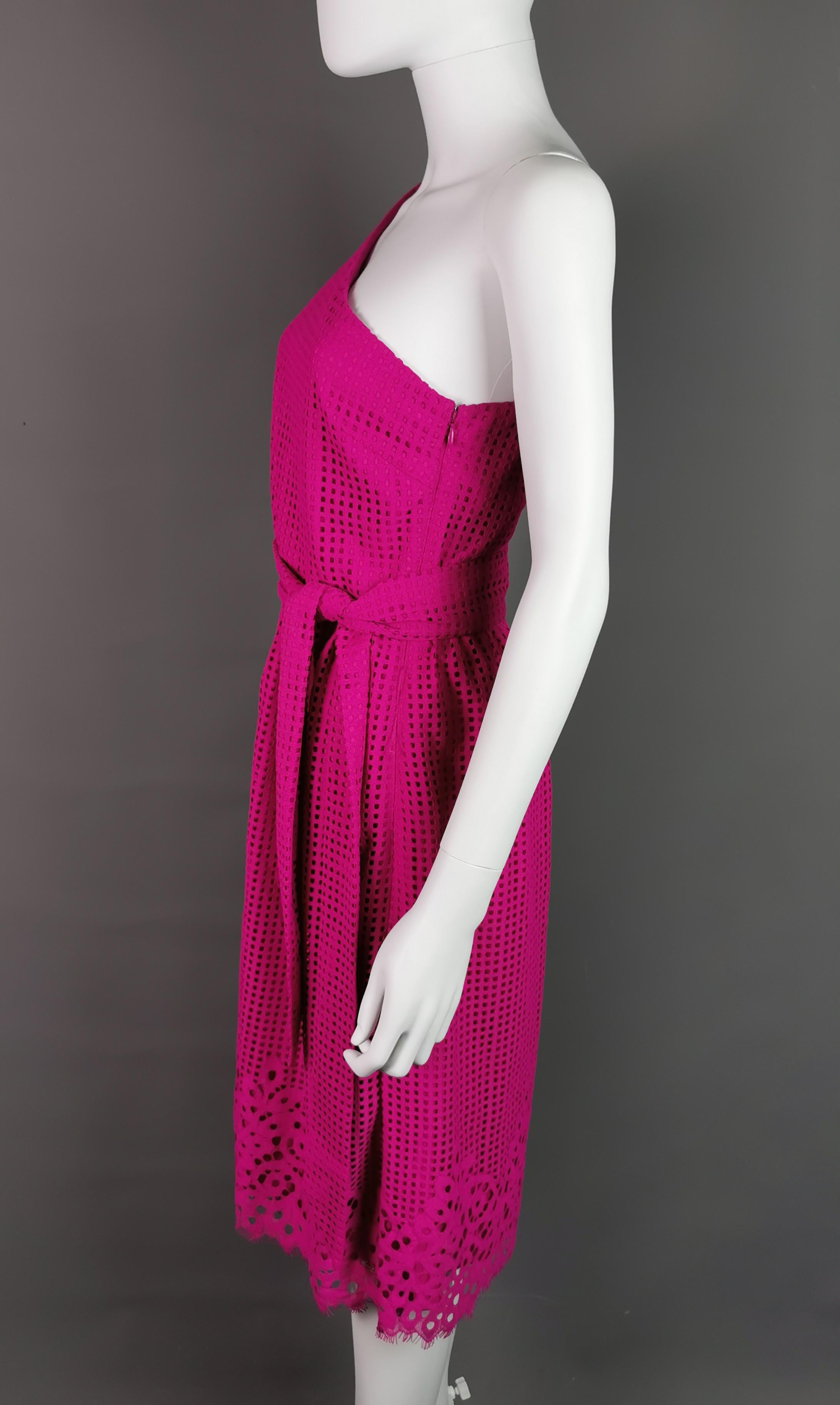 Tommy Hilfiger Helena dress, one shoulder, Magenta pink  For Sale 6
