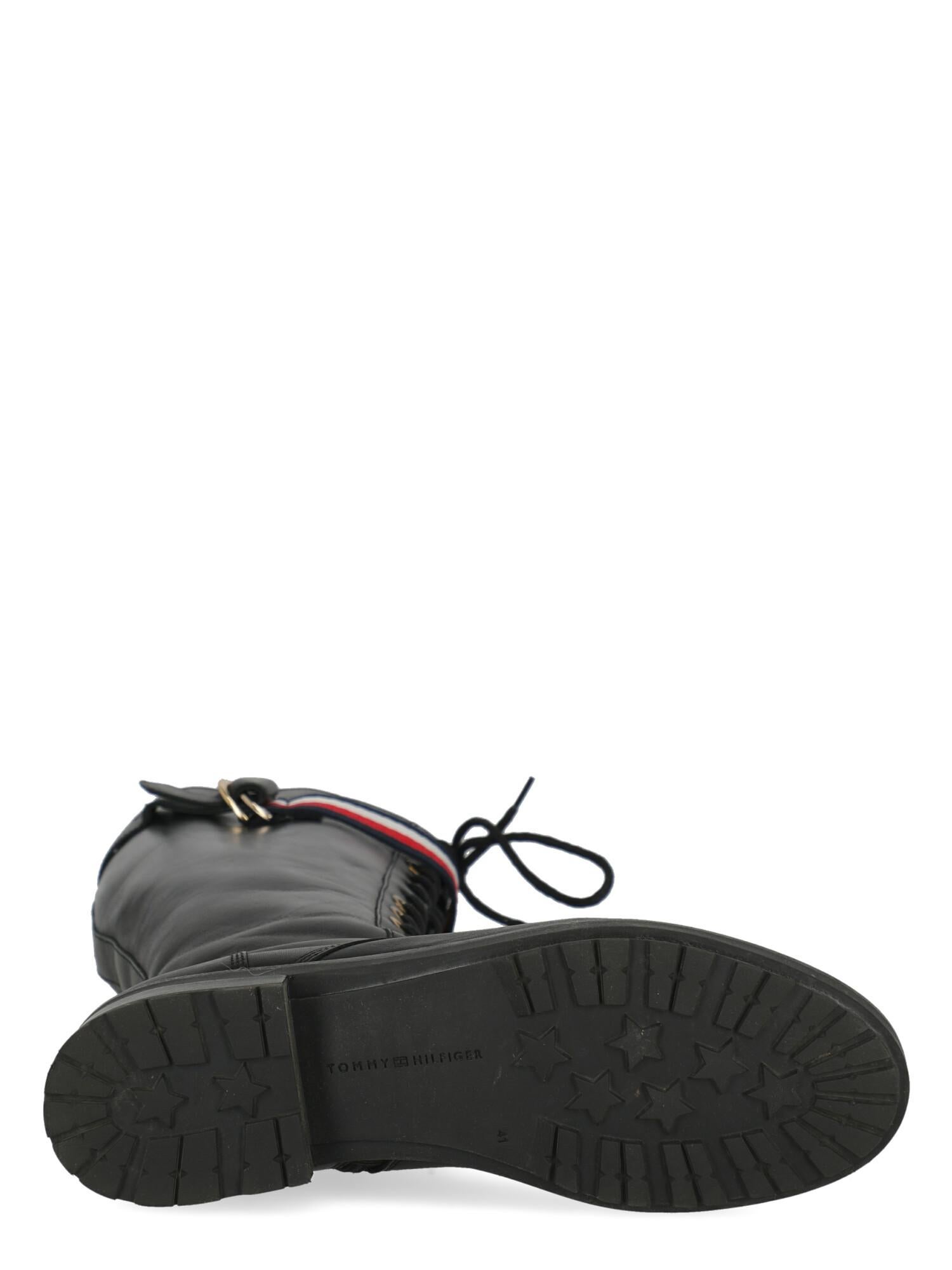 Women's Tommy Hilfiger Women Boots Black Leather EU 41 For Sale