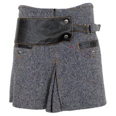 Tommy Hilfiger Wool Blue Brown Tweed Short Skirt