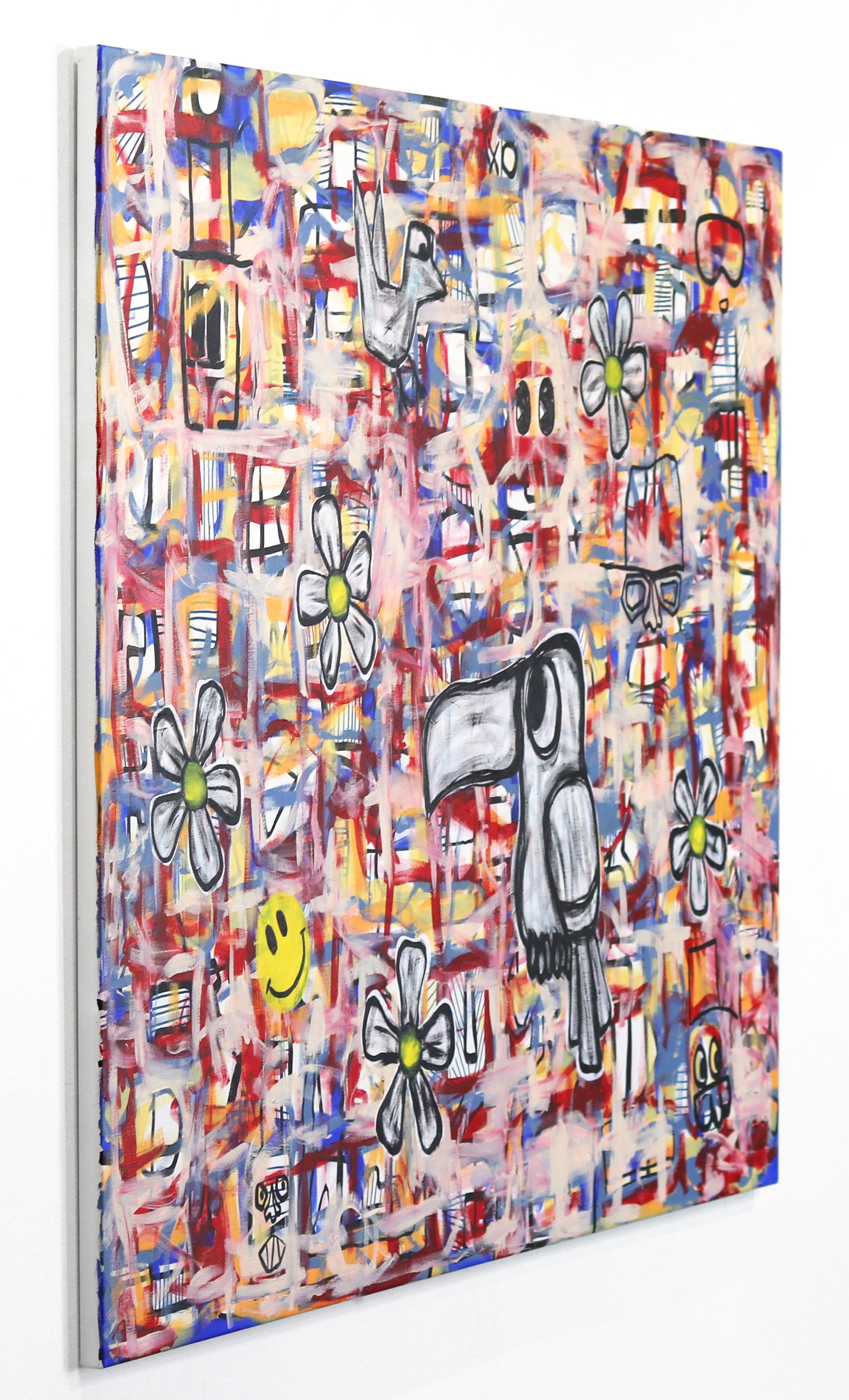 Urban abstract expressionism artist Tommy Lennartsson draws on the visual culture of street and pop art when creating his original vibrant mixed-media artworks. He employs a mix of abstract and figurative elements that give nods to