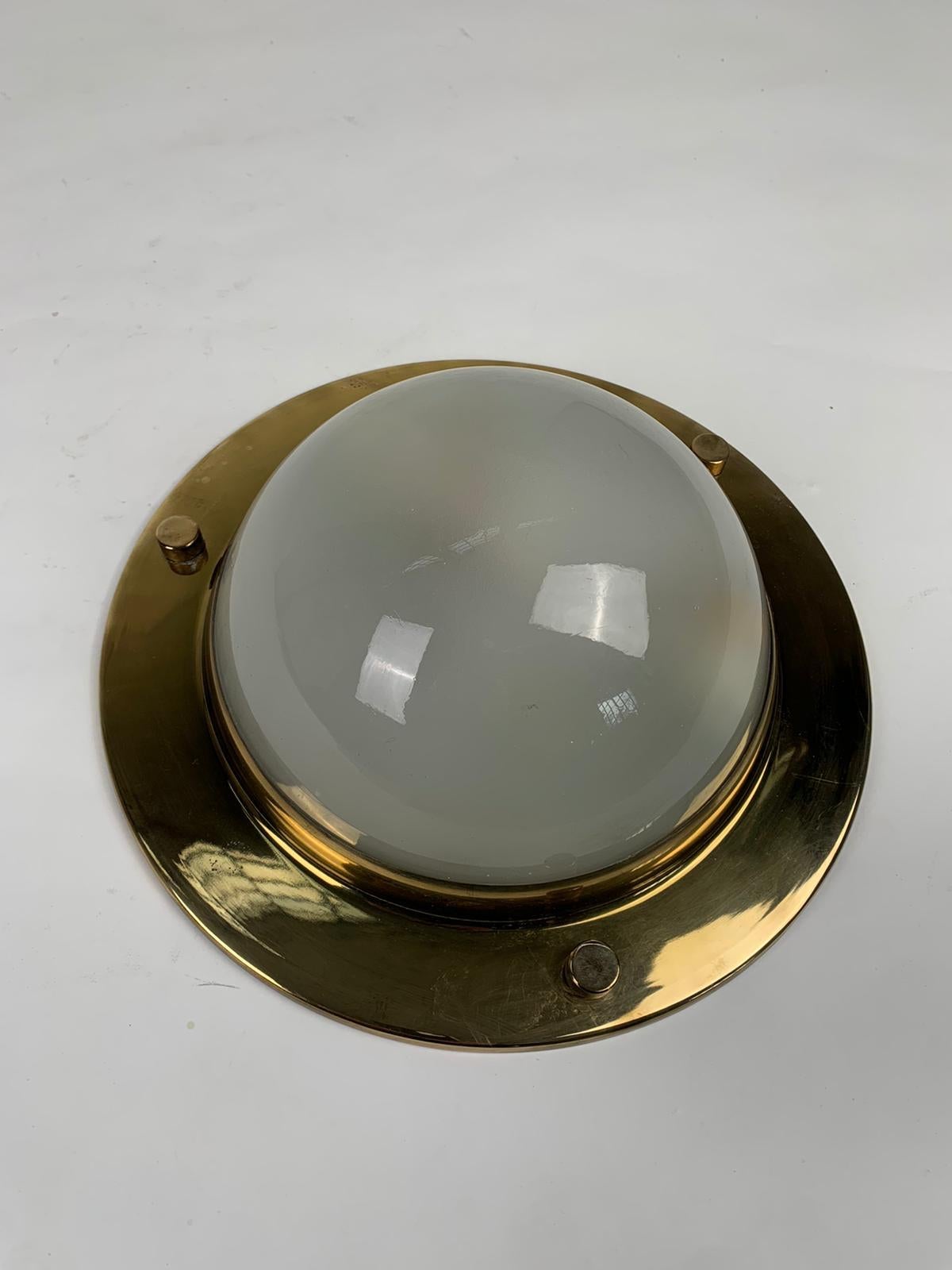 Mid-20th Century Tommy LSP6 brass ceiling lamp by Luigi Caccia Dominioni for Azucena, 1965 For Sale