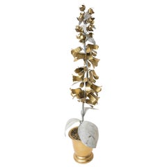 Tommy Mitchell Hollyhock Tole Flower in Gold and Zinc Finish