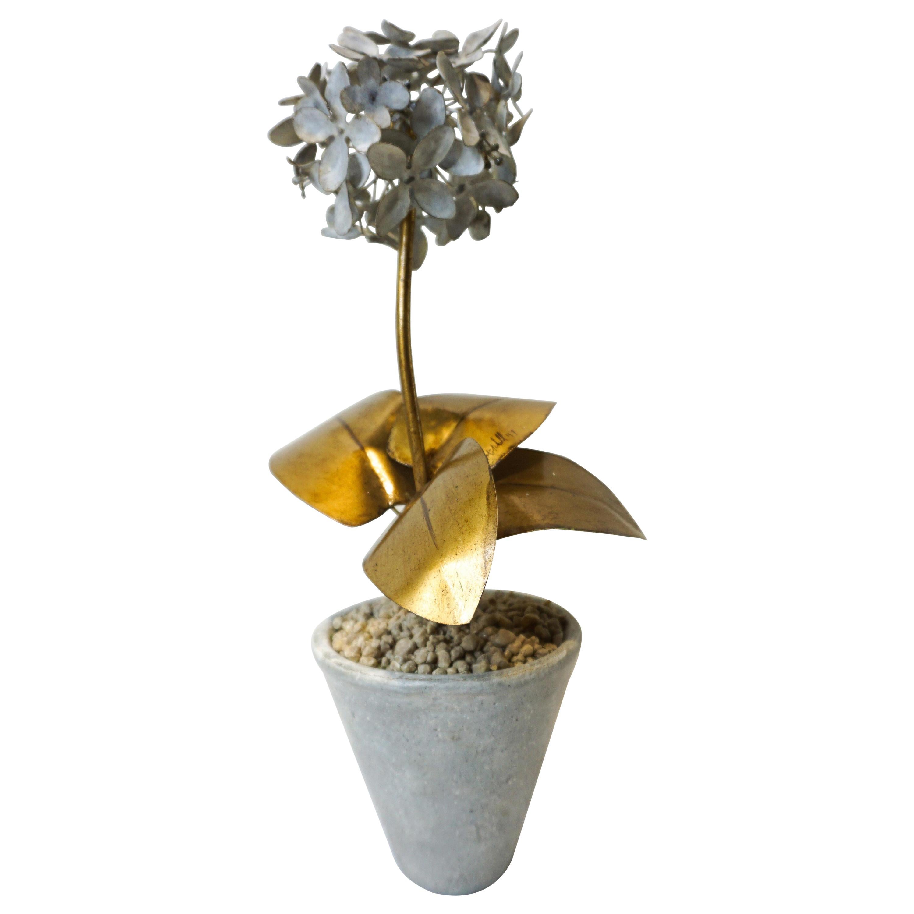 Tommy Mitchell Hydrangea in Gold and Zinc Finish For Sale