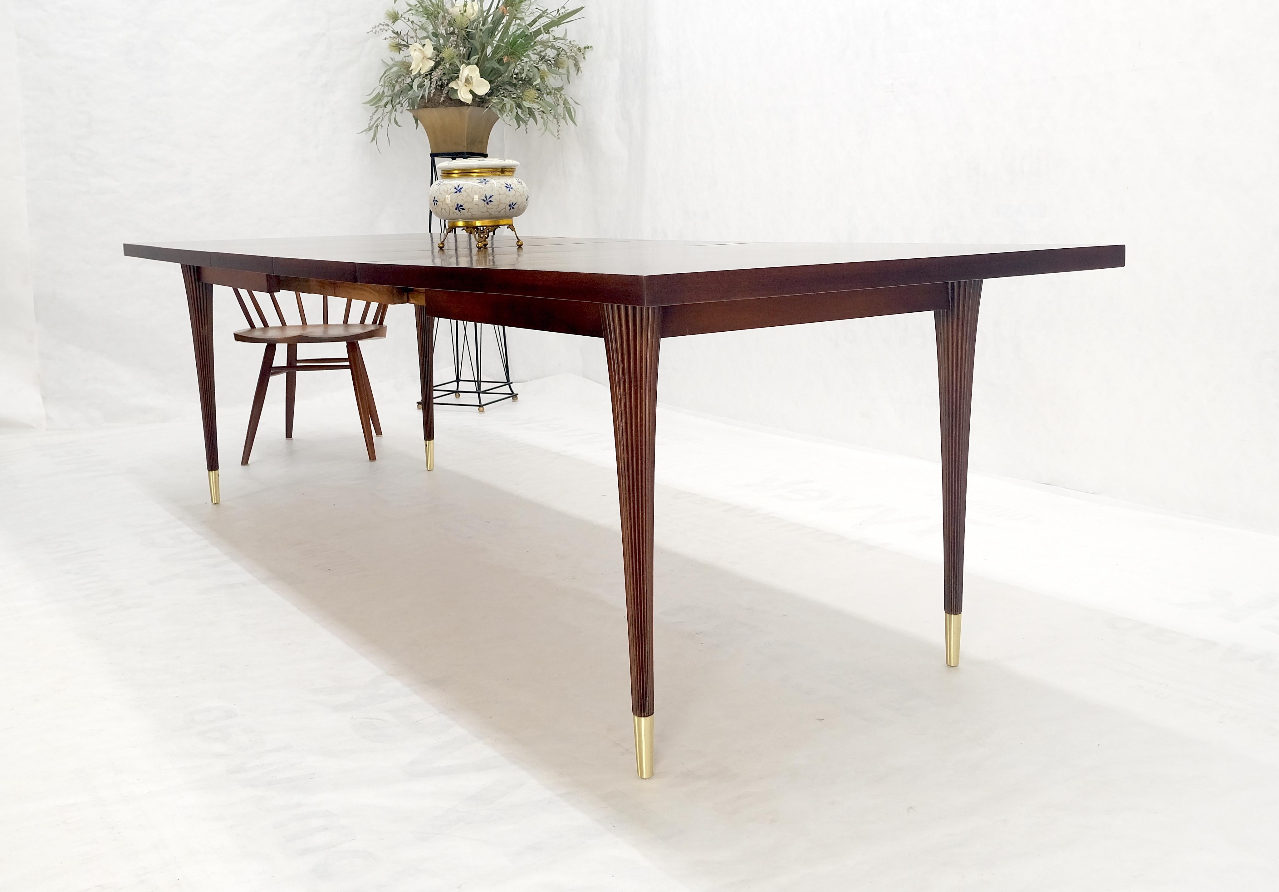 Tommy Parzinger Charak Modern Dimond Top Tapered Leg Dining Table Leaves MINT! For Sale 7