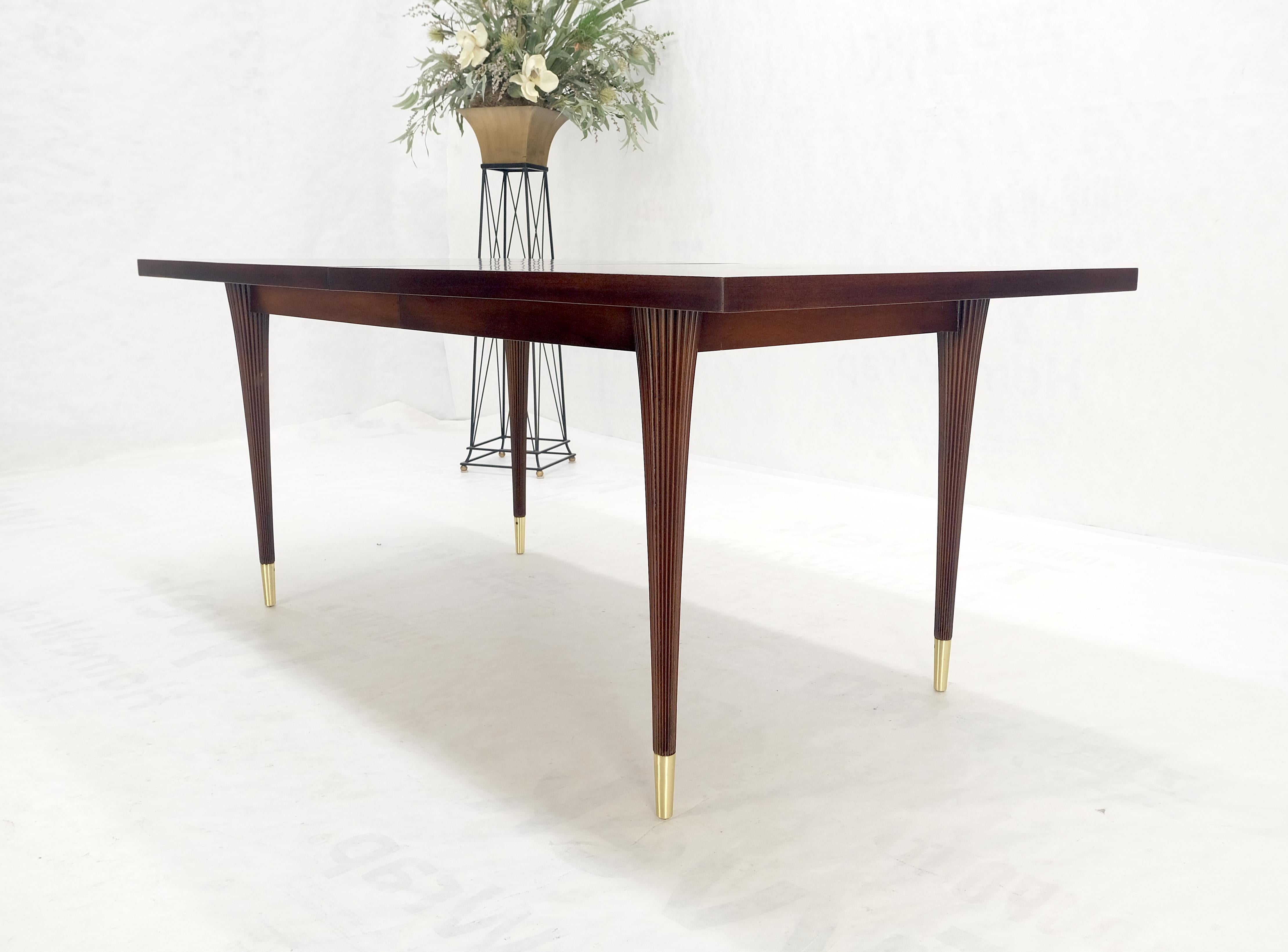 Lacquered Tommy Parzinger Charak Modern Dimond Top Tapered Leg Dining Table Leaves MINT! For Sale