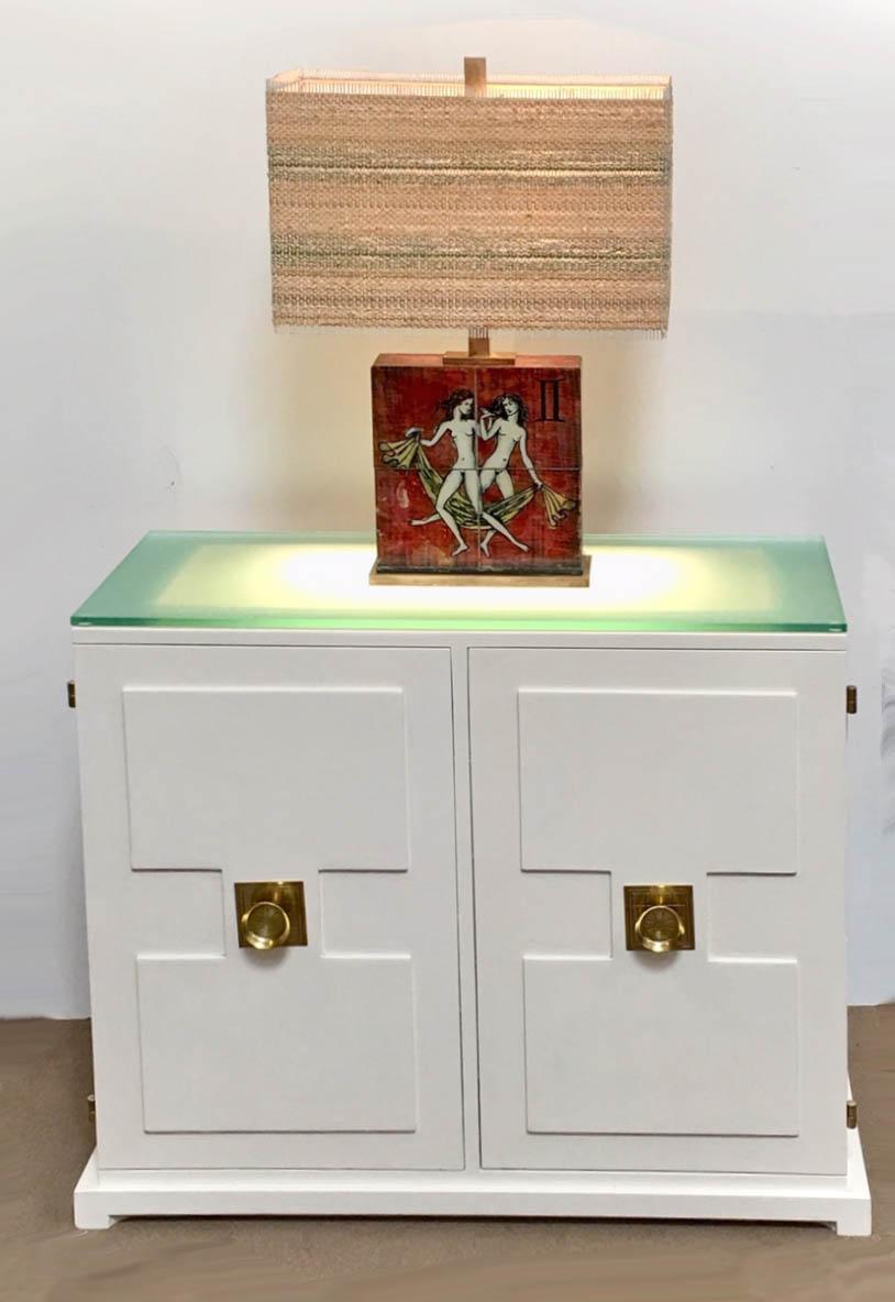 American Tommy Parzinger Illuminated Cabinet