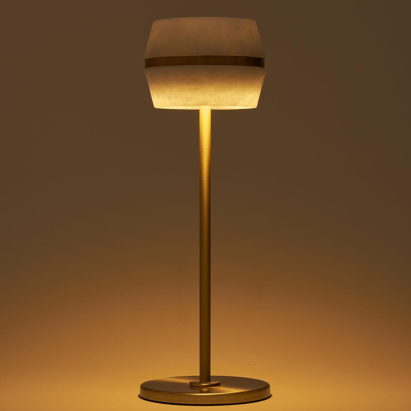 Italian Tommy Satin Brass Table Lamp For Sale