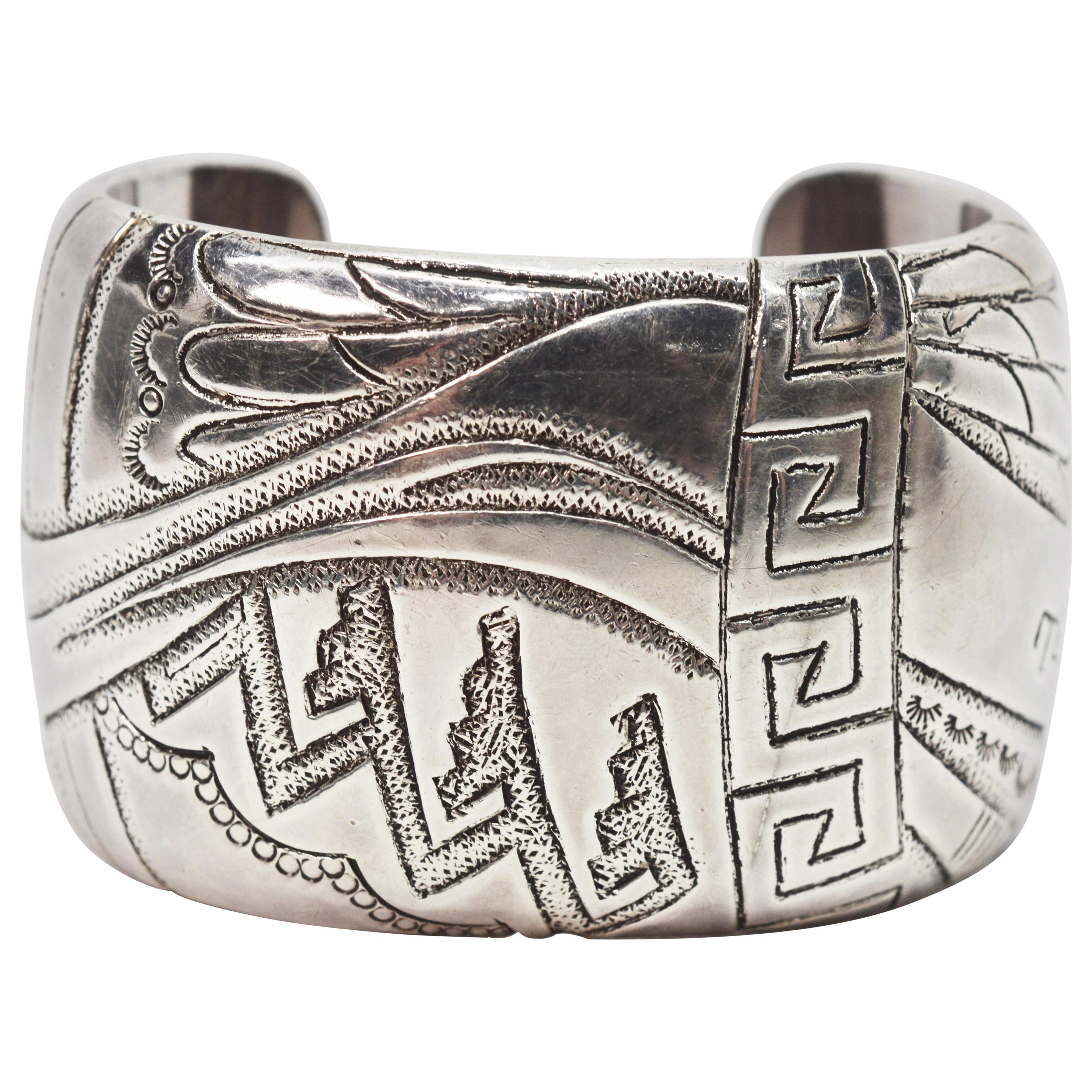 Tommy Singer Navajo Sterling Silver Cuff Bracelet