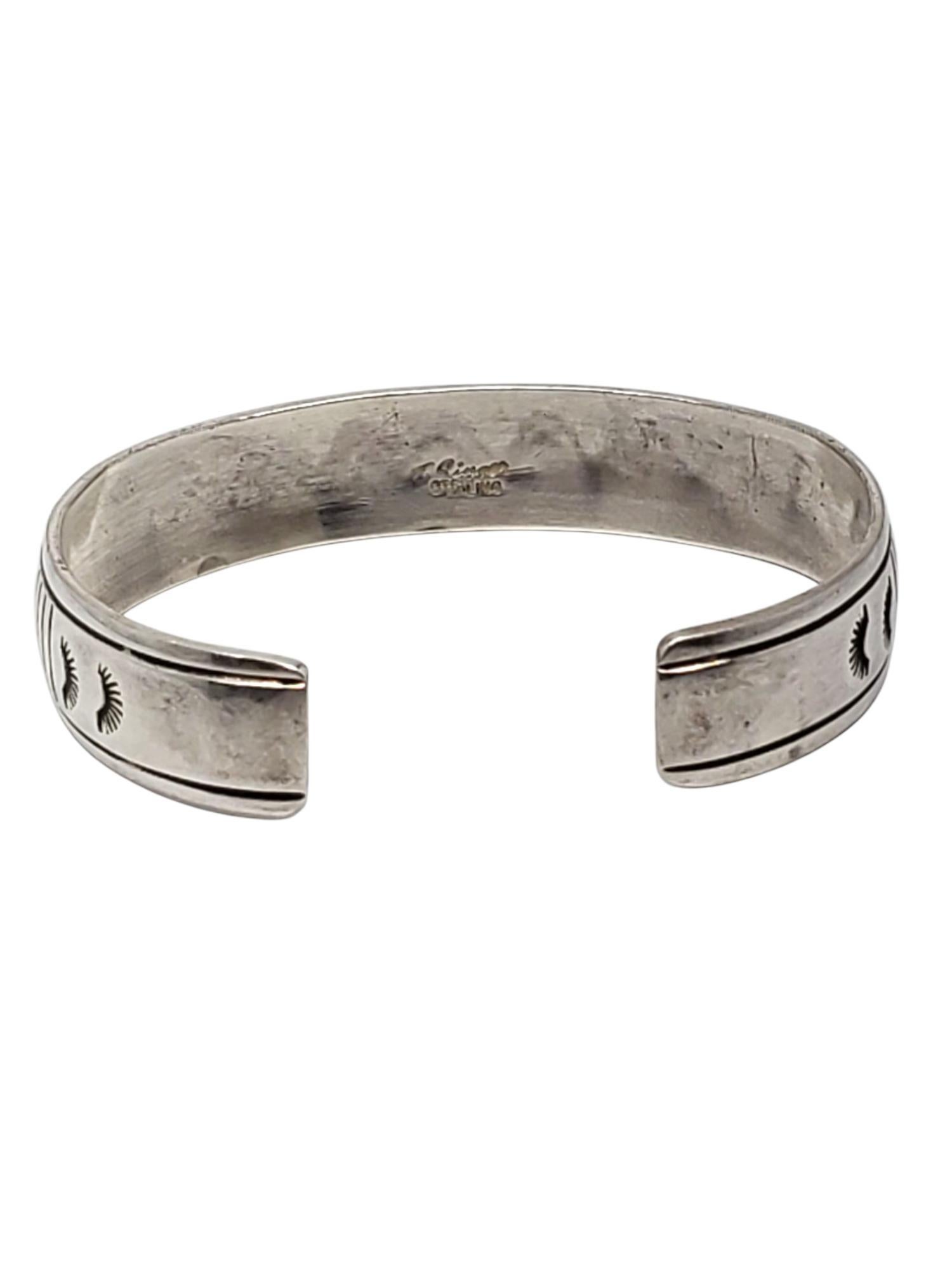 Tommy Singer Bracciale in argento sterling con nativi americani #21529 In condizioni buone in vendita a Washington Depot, CT