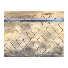 "Heights" Contemporary Neutral Toned Realistic Close Up of Chain Link Fence