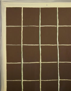 "Hostel" Contemporary Neutral Toned Abstract Interior Still Life Window Painting