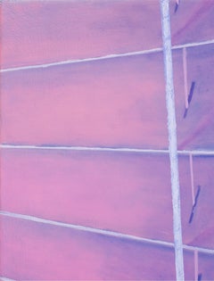 "The Holidays" Contemporary Pink and Purple Interior Still Life Window Painting
