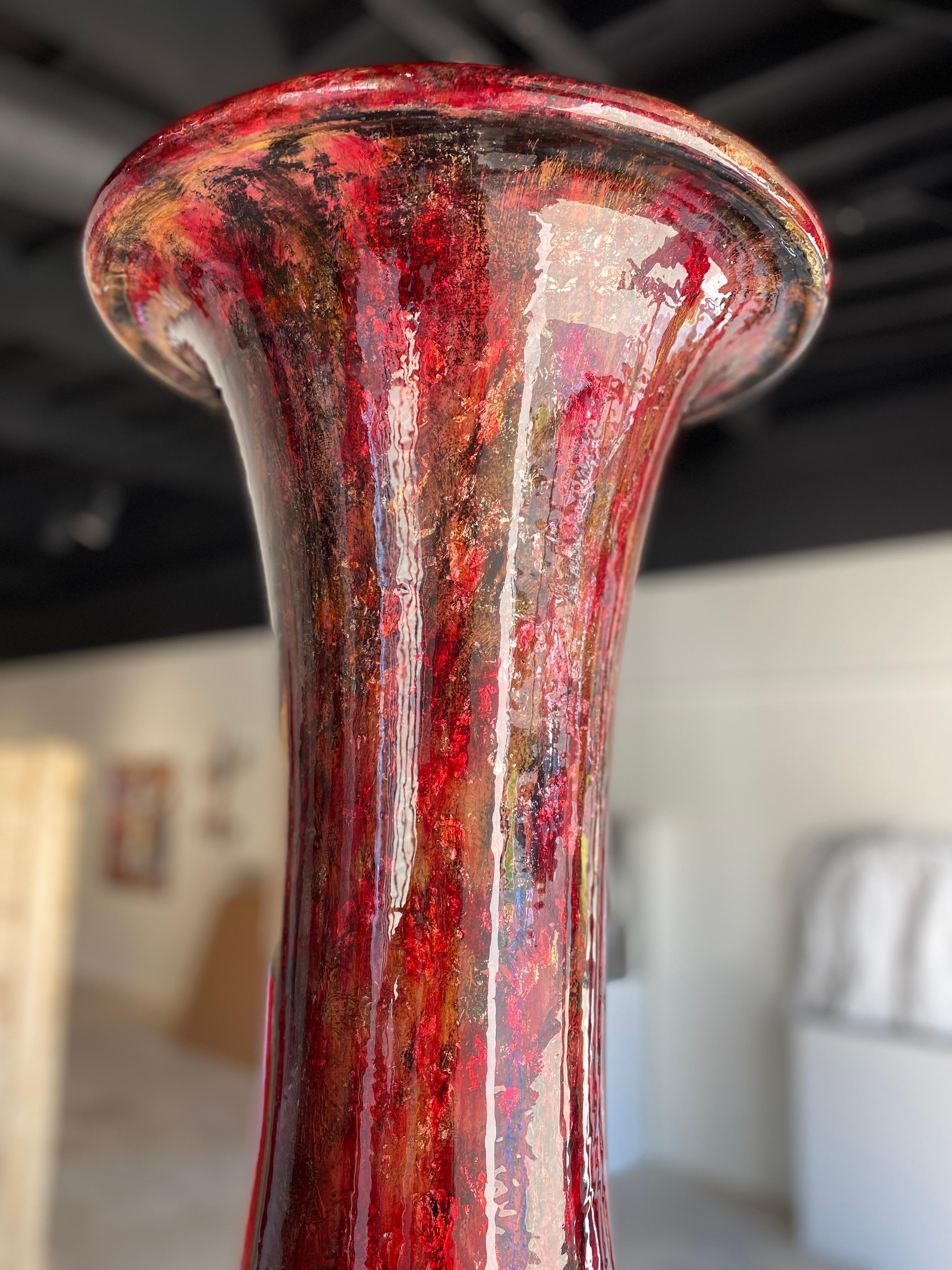 Oxblood Neo Classique Vase  - Contemporary Sculpture by Tommy Zen