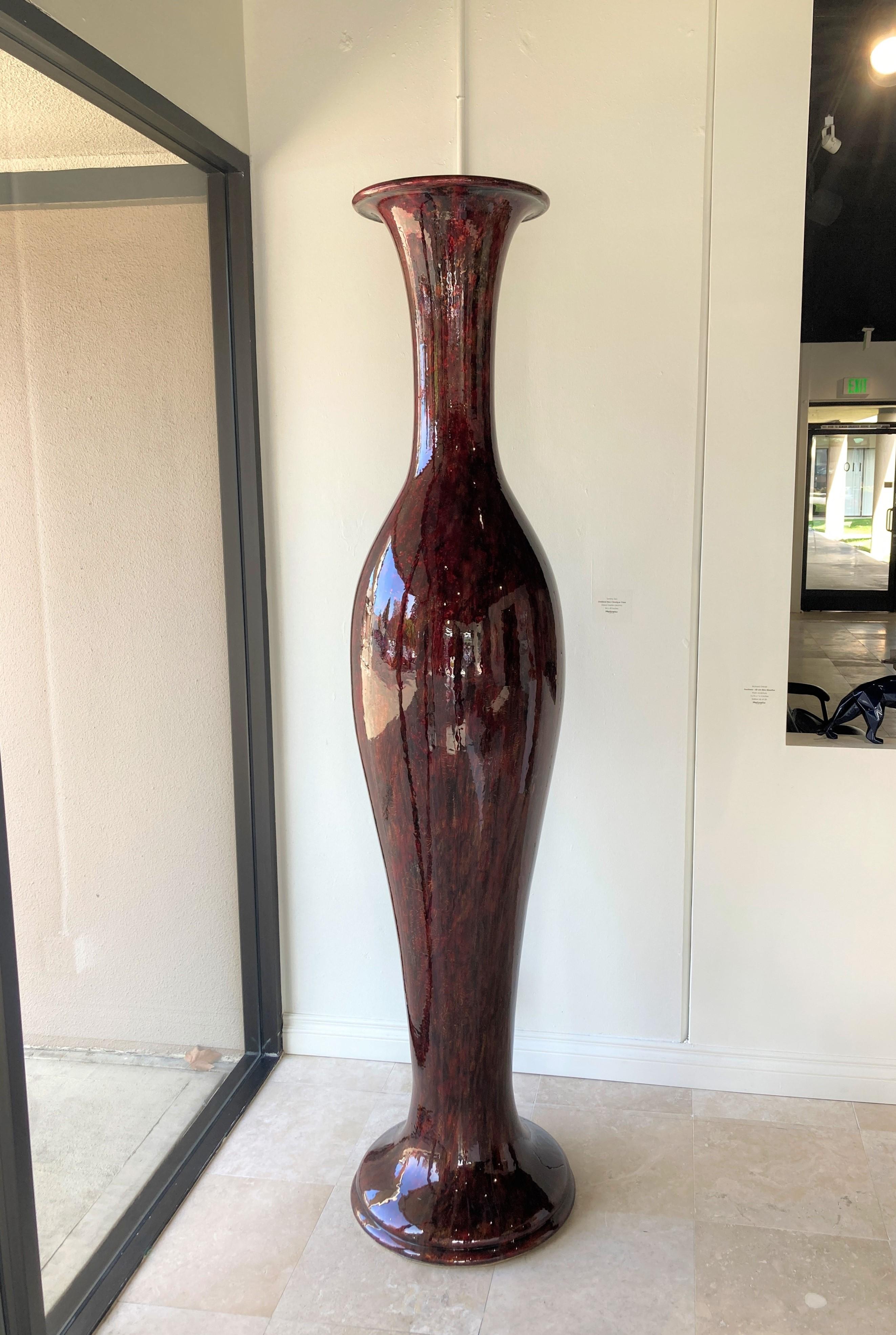 Tommy Zen Abstract Sculpture - Oxblood Neo Classique Vase 