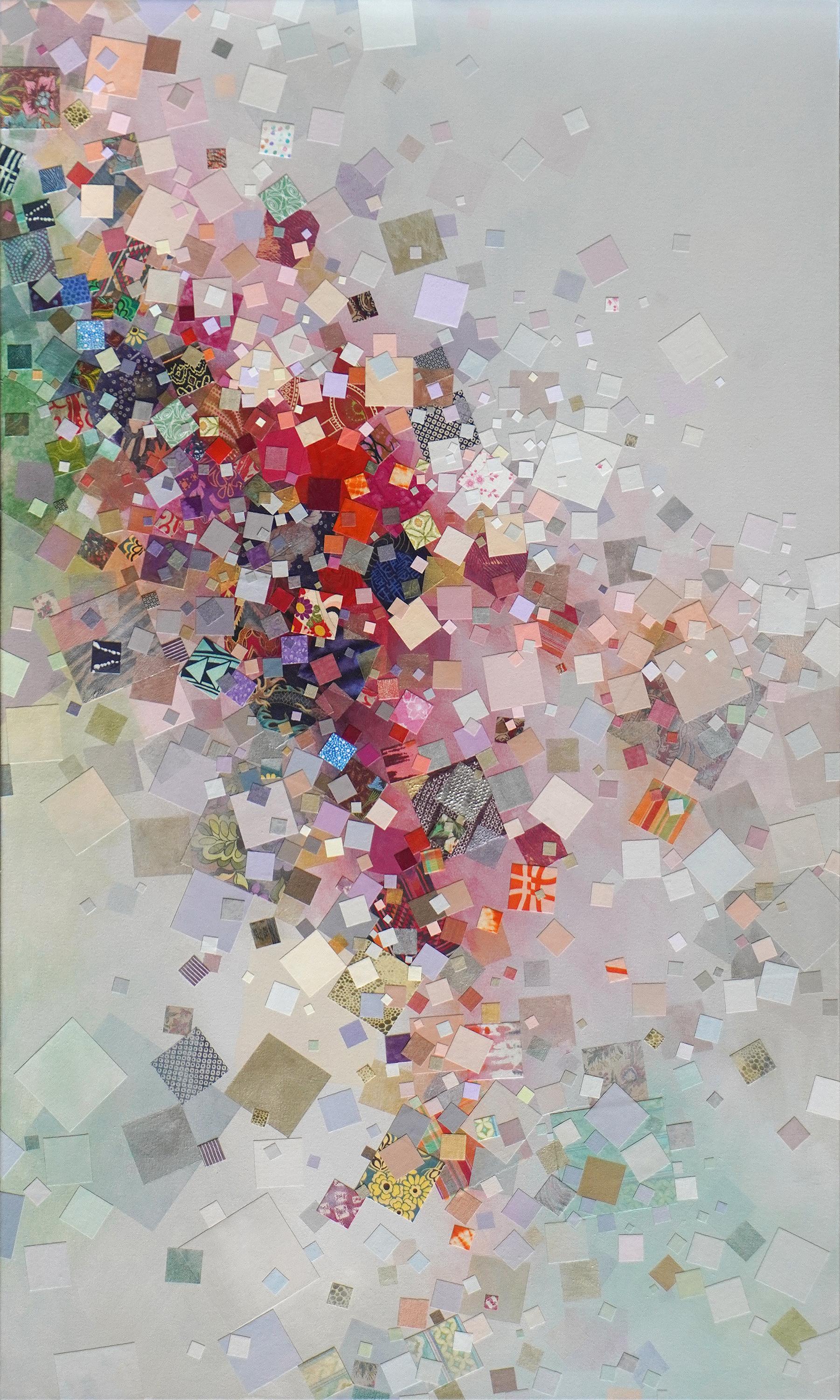 RETURNING TO THE GARDEN II - Gray Abstract Painting by Tomo Mori