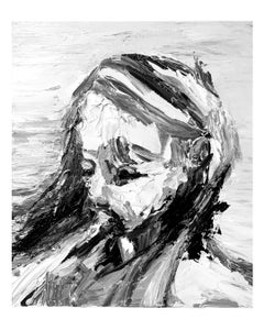 Japanese Contemporary Drawing by Tomo Sakurai - Woman Listening I