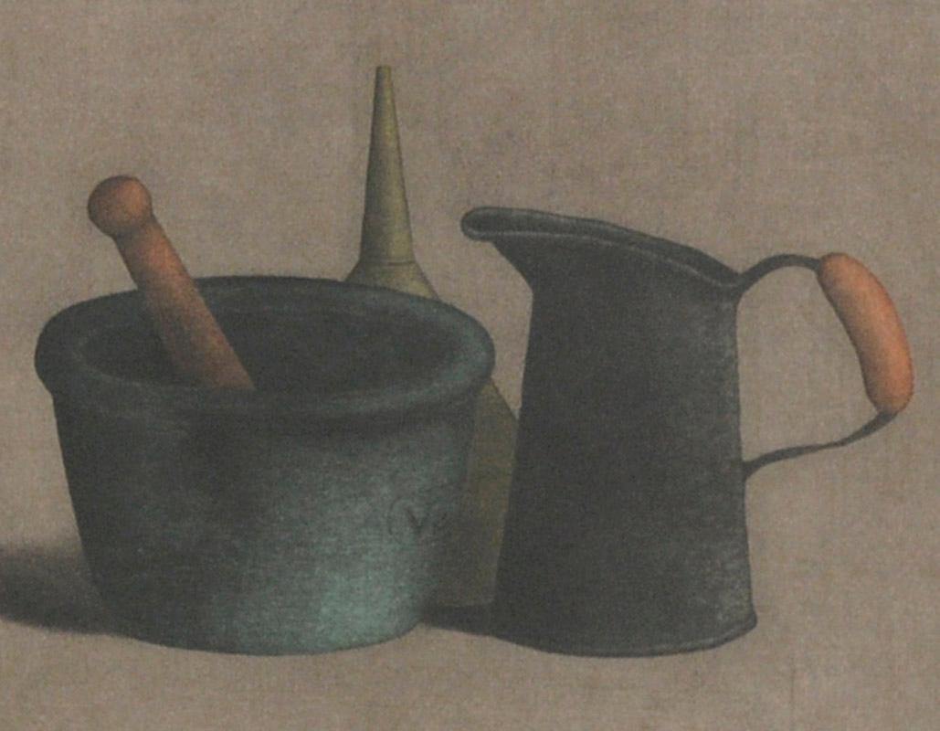 Mortar and Pestle with Funnel - Print by Tomoe Yokoi