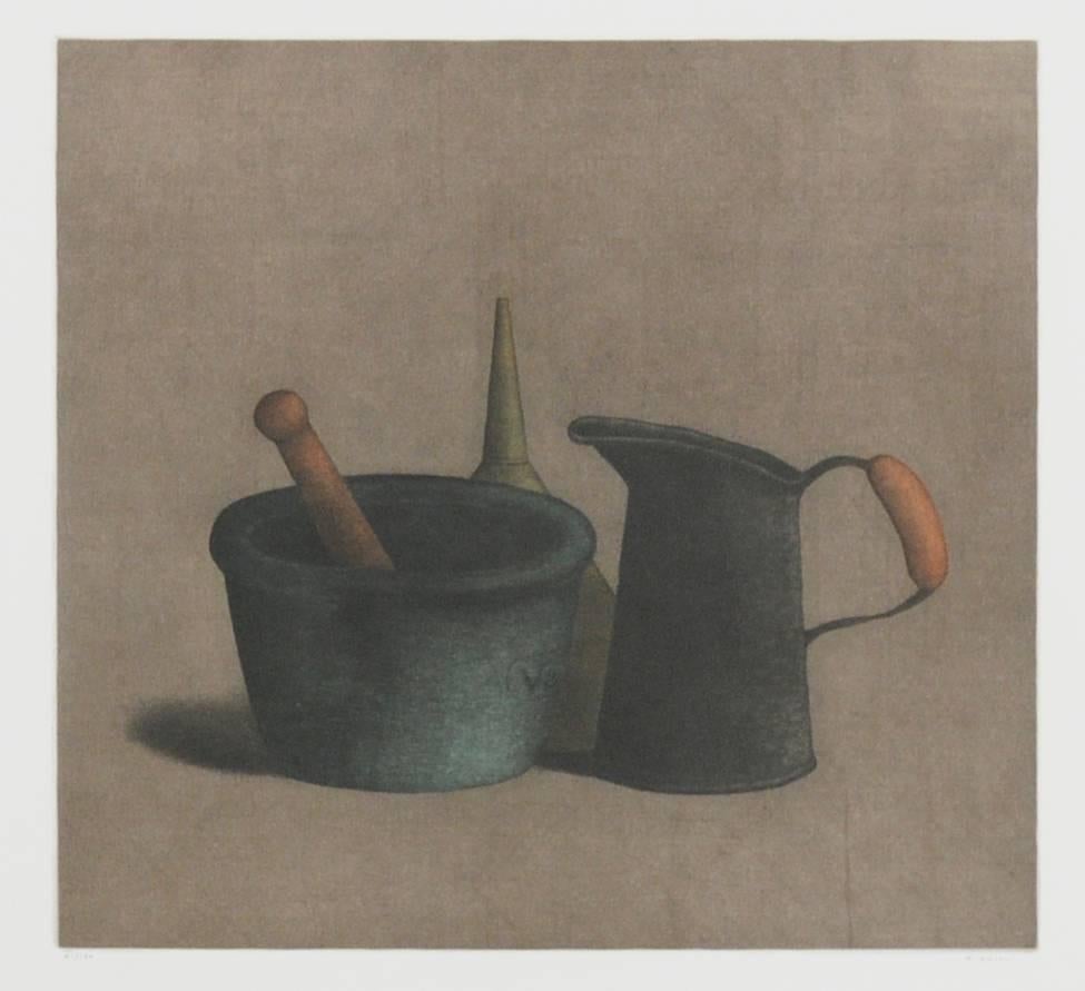 Tomoe Yokoi Still-Life Print - Mortar and Pestle with Funnel
