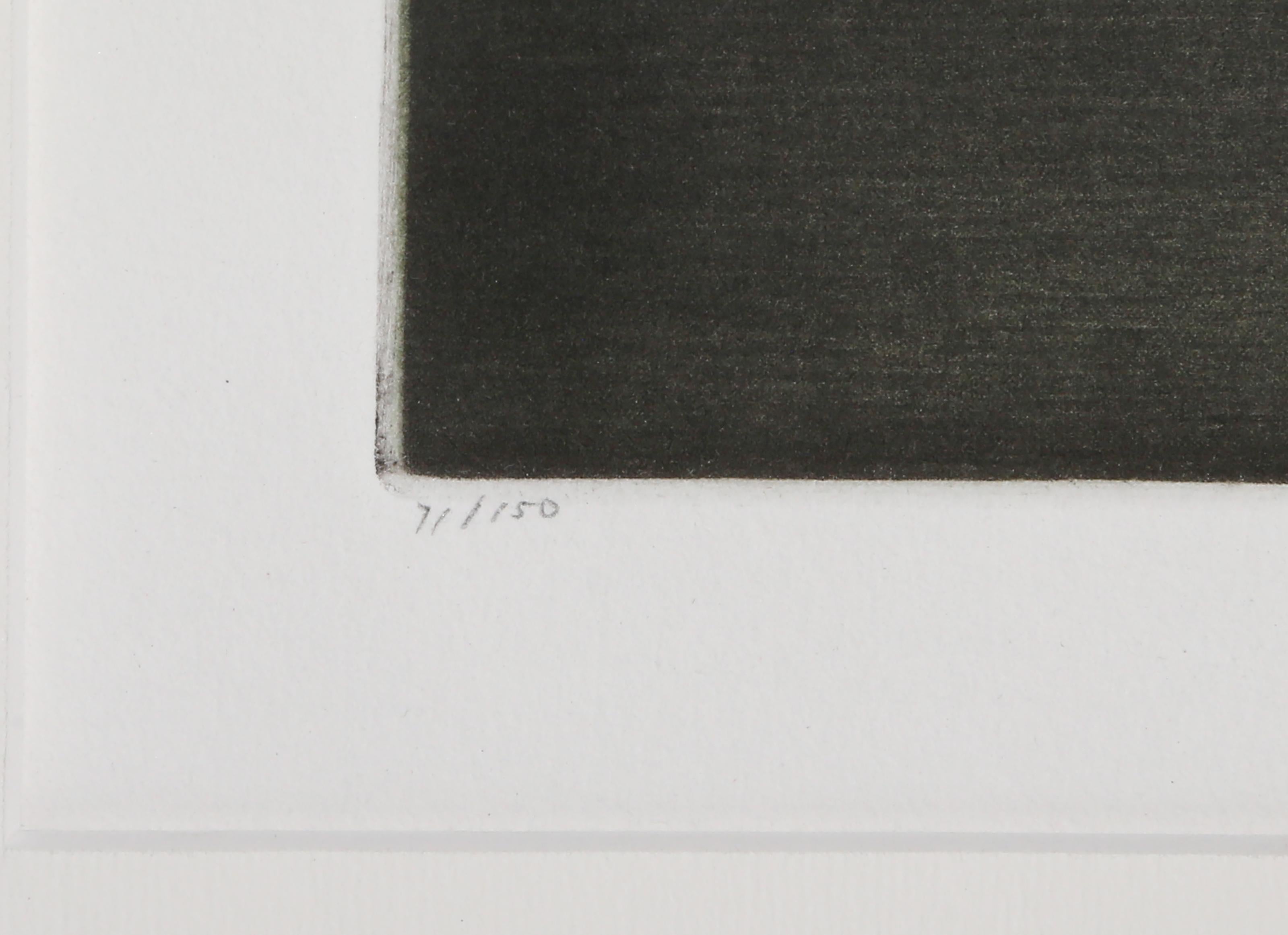 Stilleben mit Nudelholz, Surrealistisches Schabkunstwerk von Tomoe Yokoi im Angebot 2