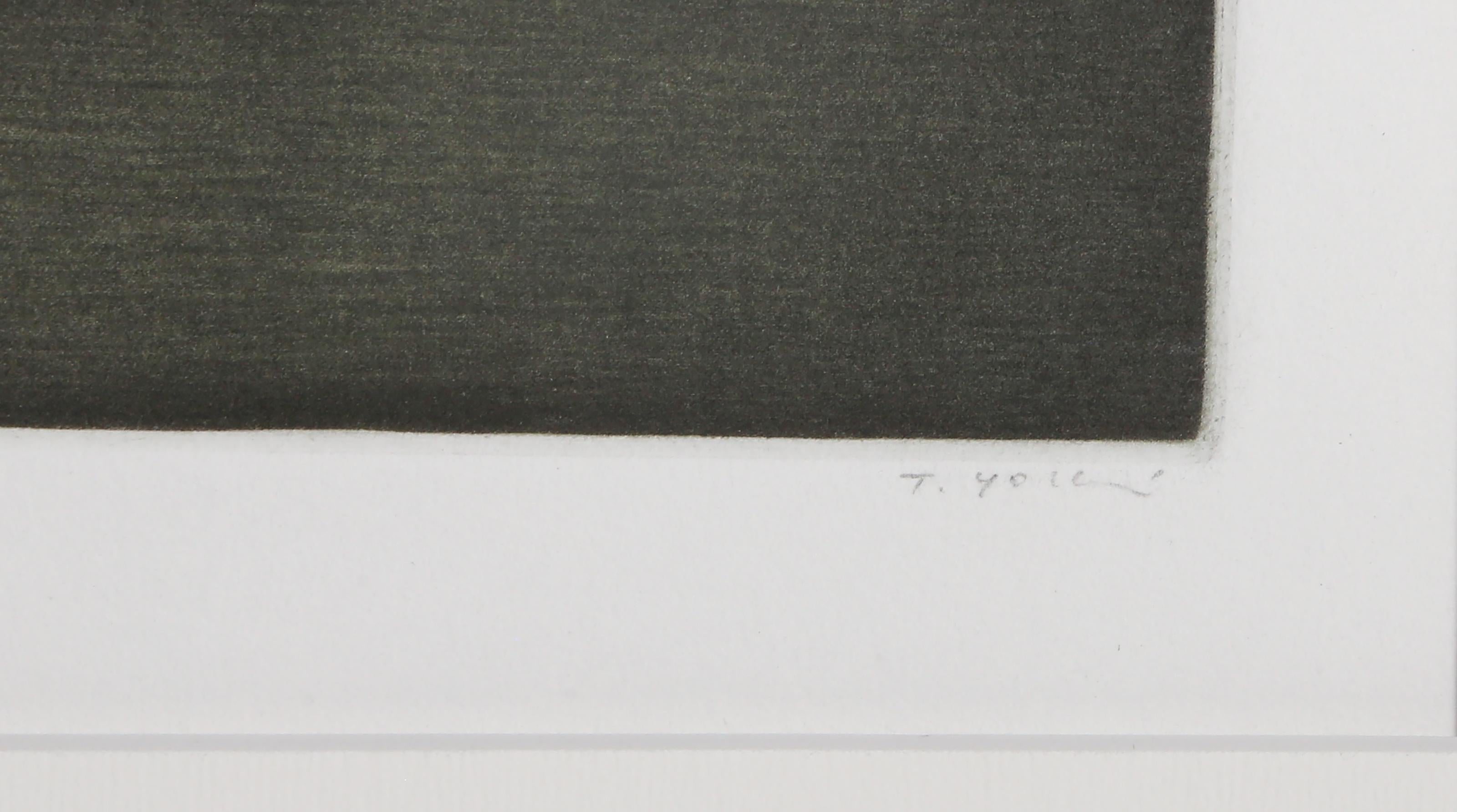Stilleben mit Nudelholz, Surrealistisches Schabkunstwerk von Tomoe Yokoi im Angebot 3