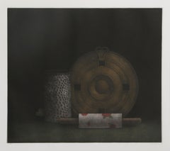 Still Life with Rolling Pin, Surrealist Mezzotint by Tomoe Yokoi
