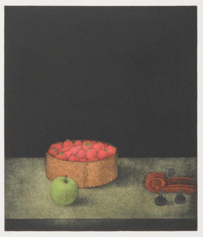 Tomoe Yokoi Still-Life Print - Strawberries and Apple