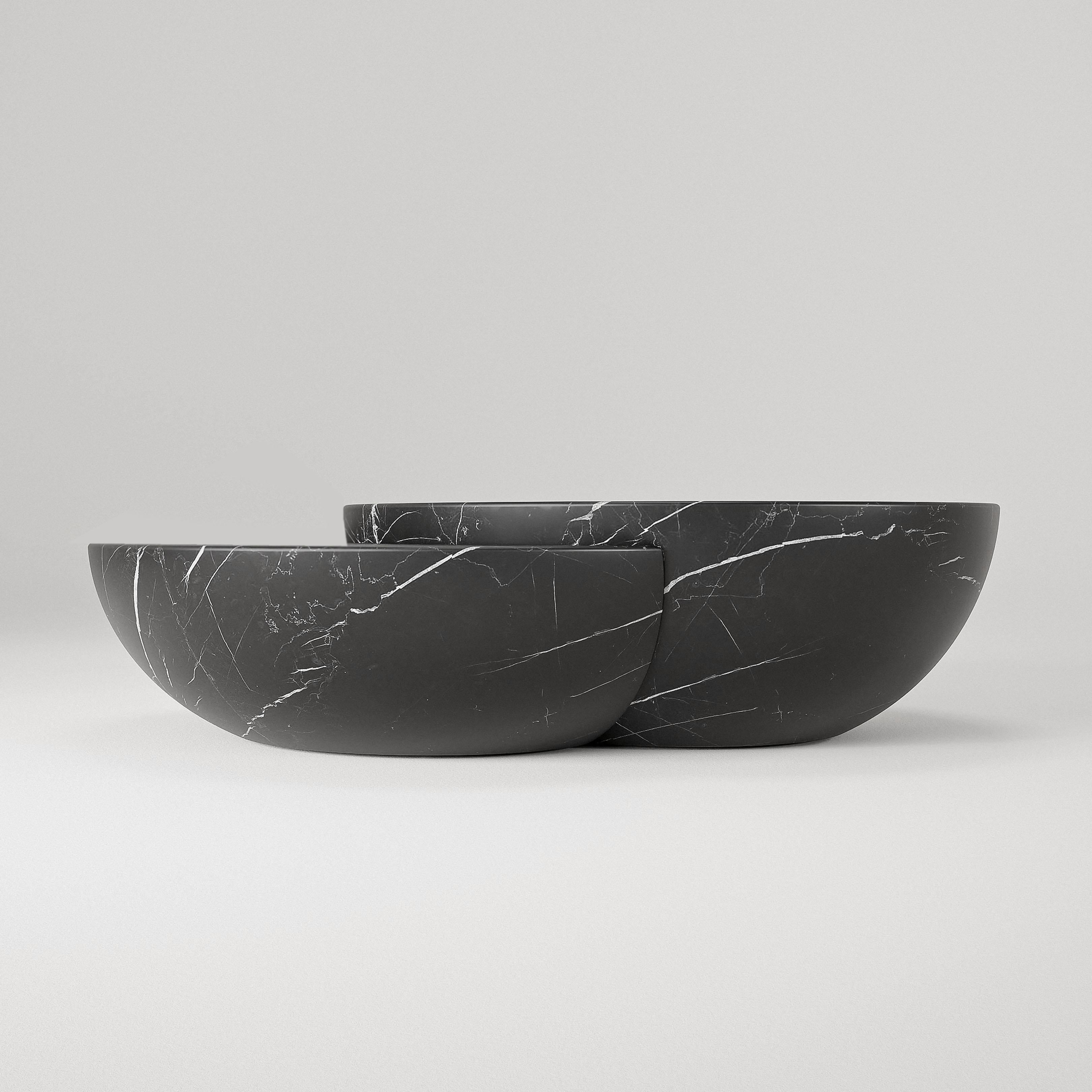 Tomoon Coffee Table by Verena Brausch
Dimensions: D 110 x W 140 x H 36 cm.
Materials: Marquina Unito marble.

Verena Brausch brings new energy and singularity of purpose. Her primary motivation comes from her desire to create a better world for the