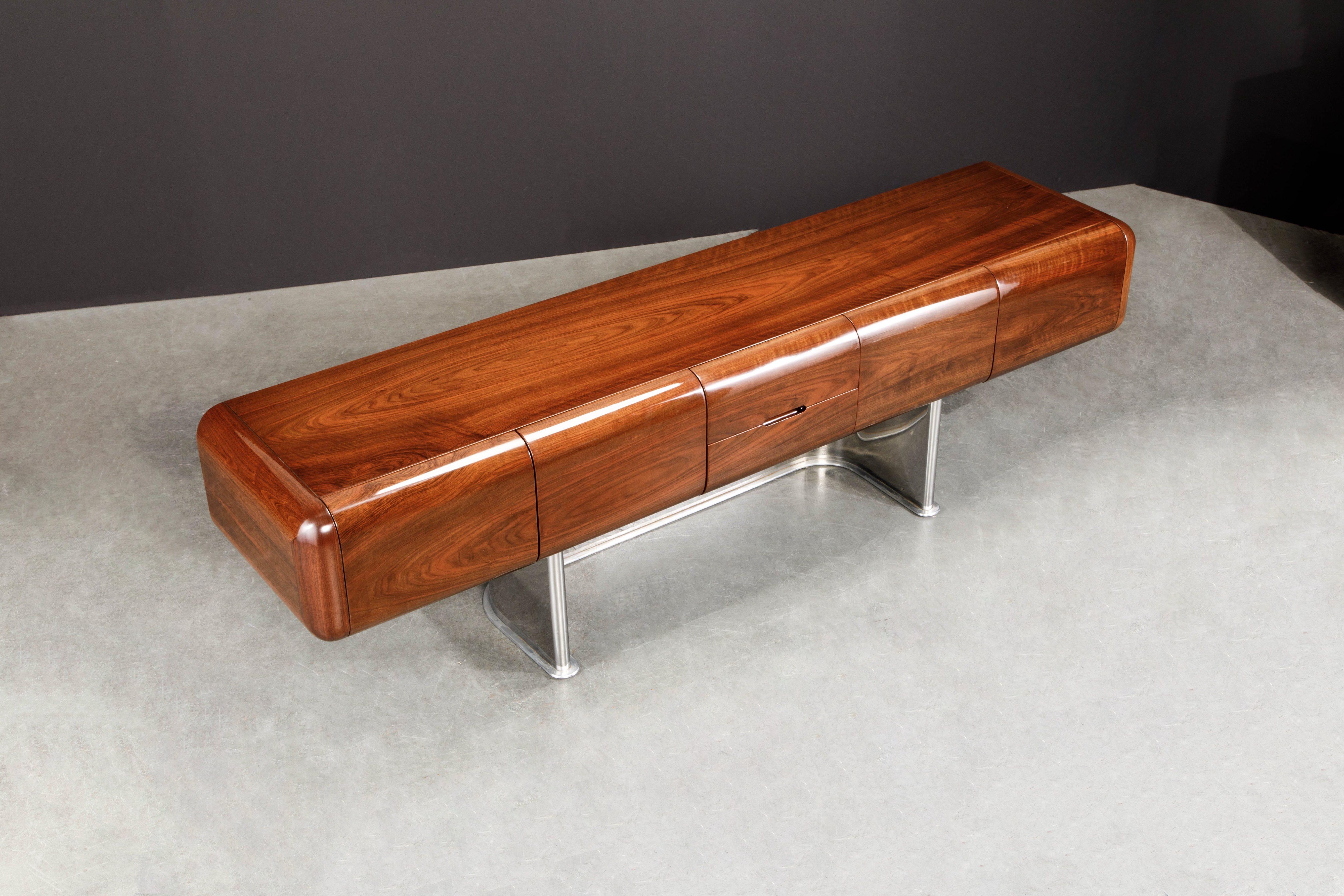 'Tomorrow' Floating Executive Credenza by M.F. Harty for Stow Davis, 1974 Signed 2