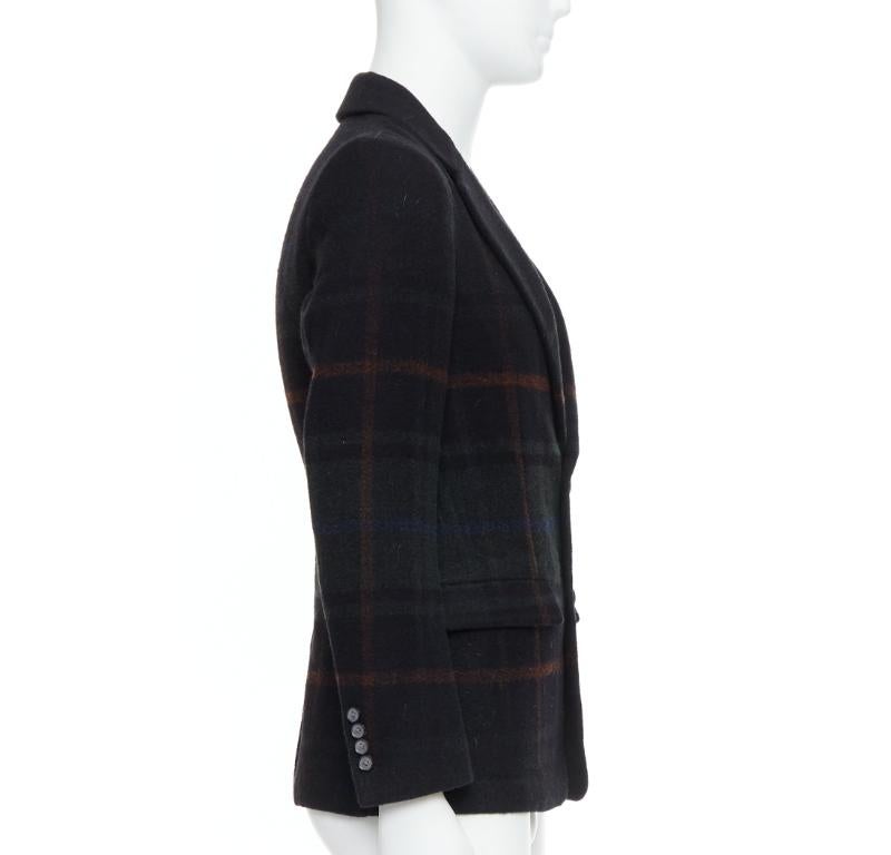 TOMORROWLAND giacca blazer in lana degradata nera rossa verde tartan IT46 S In condizioni ottime in vendita a Hong Kong, NT