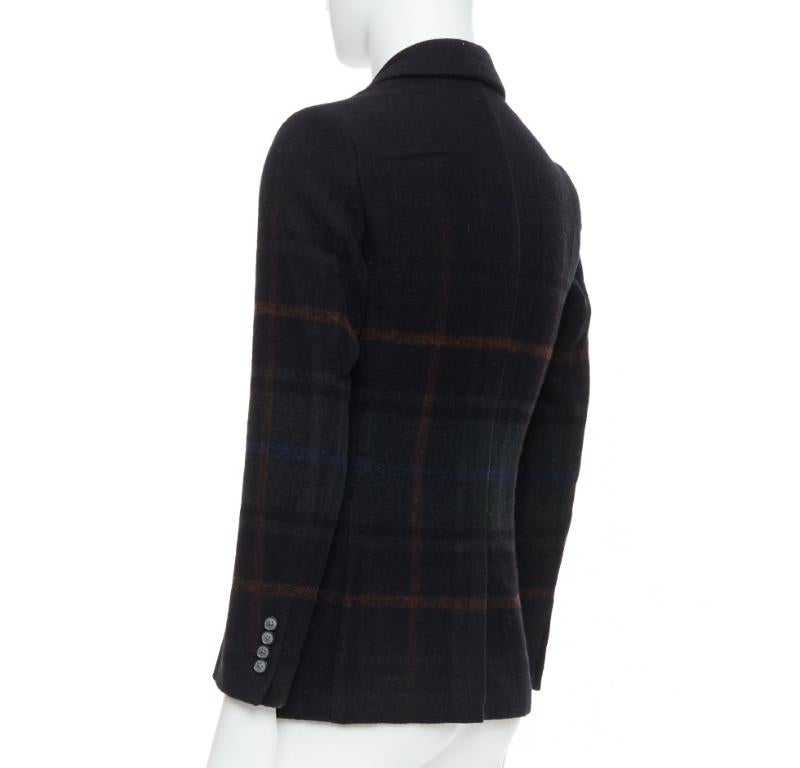 TOMORROWLAND giacca blazer in lana degradata nera rossa verde tartan IT46 S in vendita 1