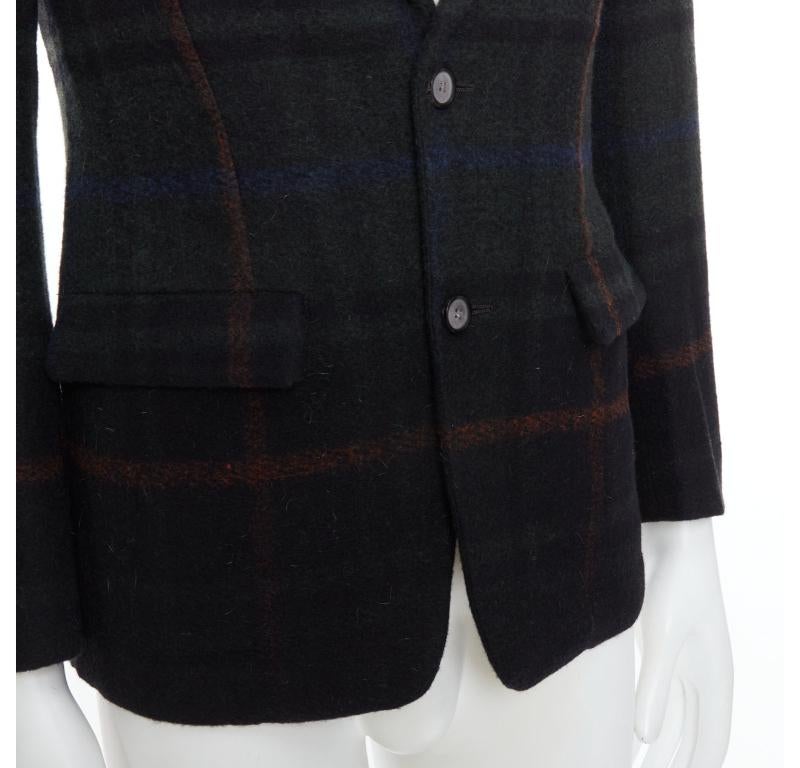 TOMORROWLAND giacca blazer in lana degradata nera rossa verde tartan IT46 S in vendita 2